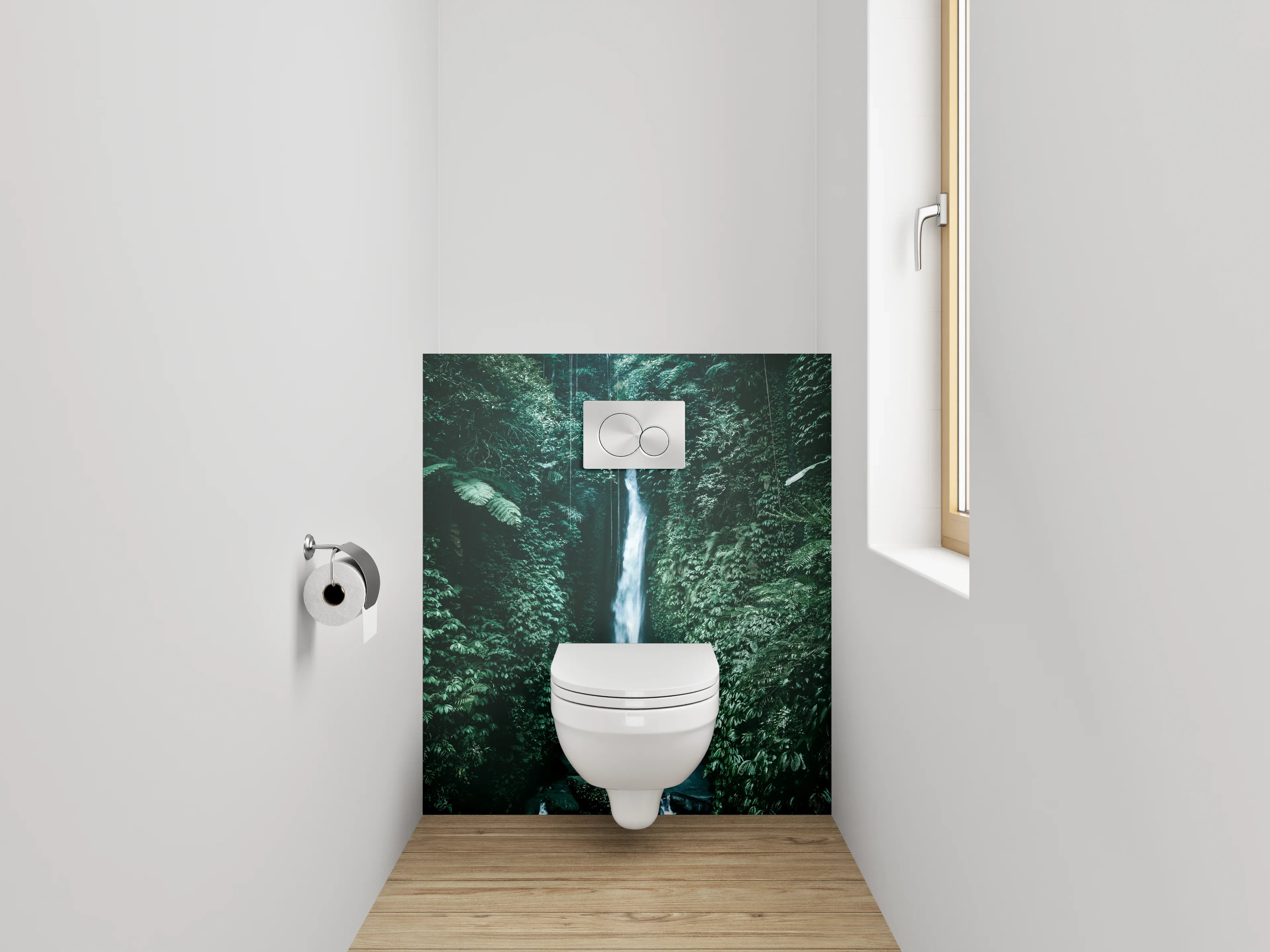 WC-Rückwand - Mystischer Dschungel-Wasserfall