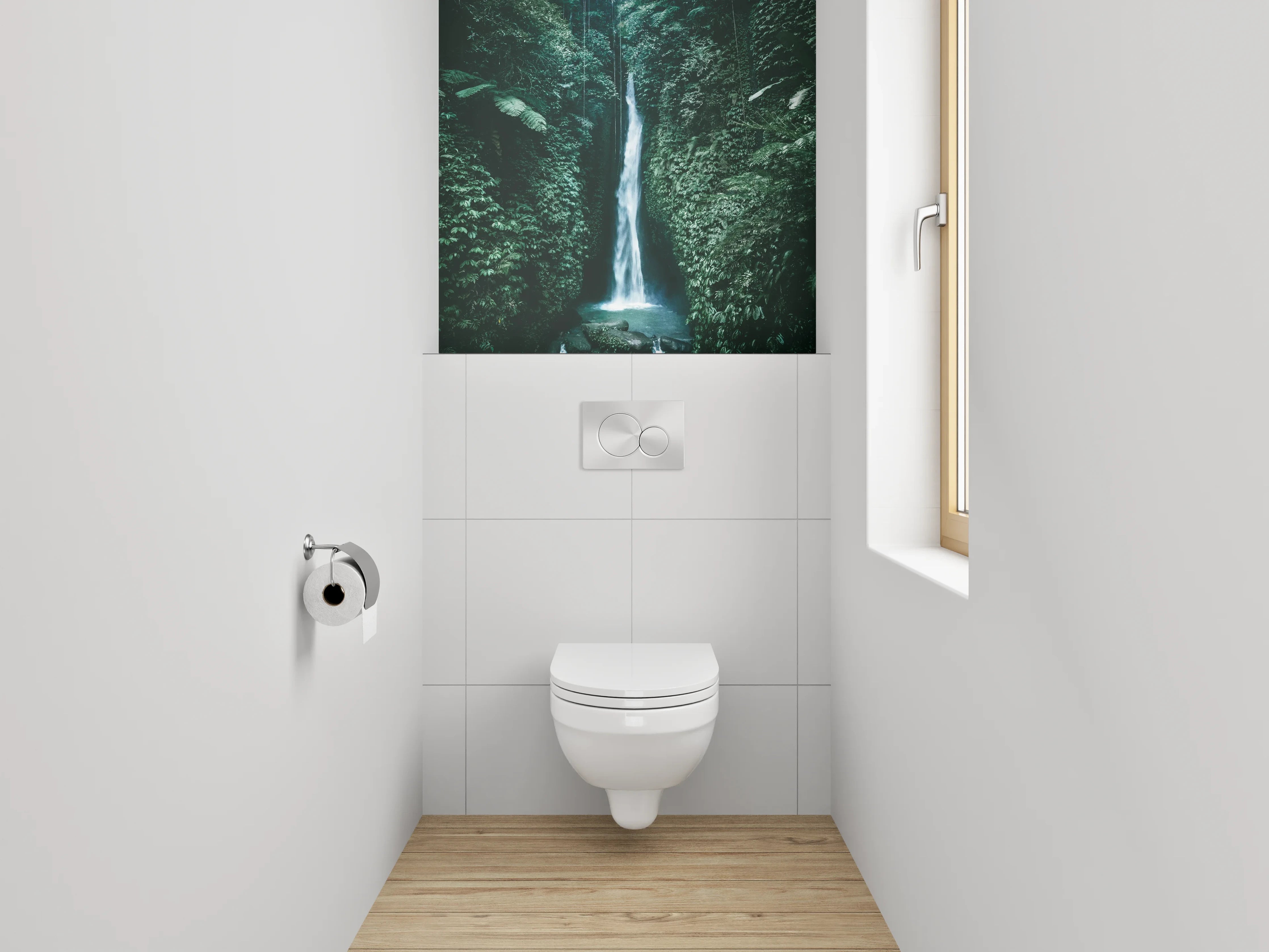 WC-Rückwand - Mystischer Dschungel-Wasserfall