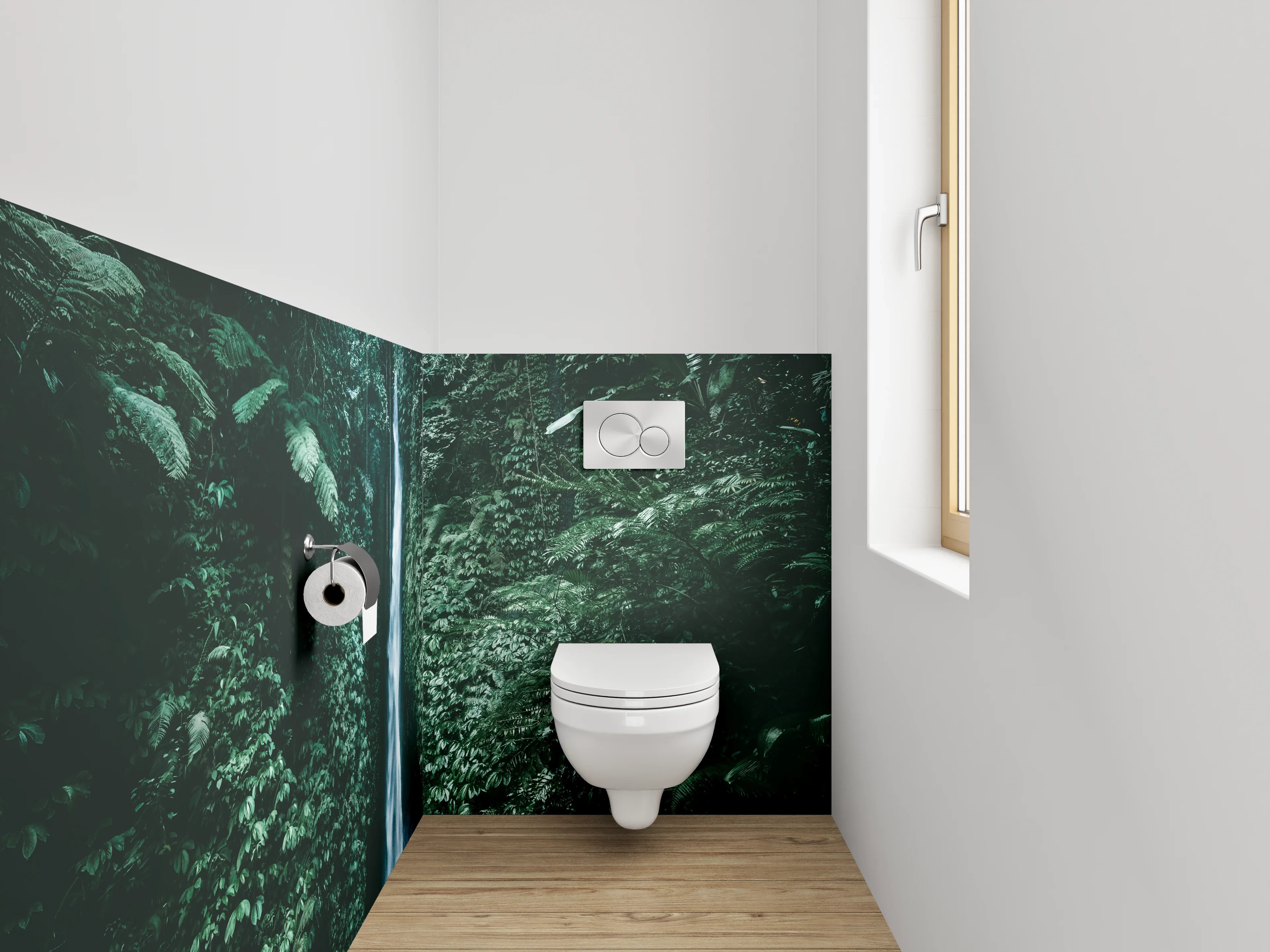 WC-Rückwand - Mystischer Dschungel-Wasserfall