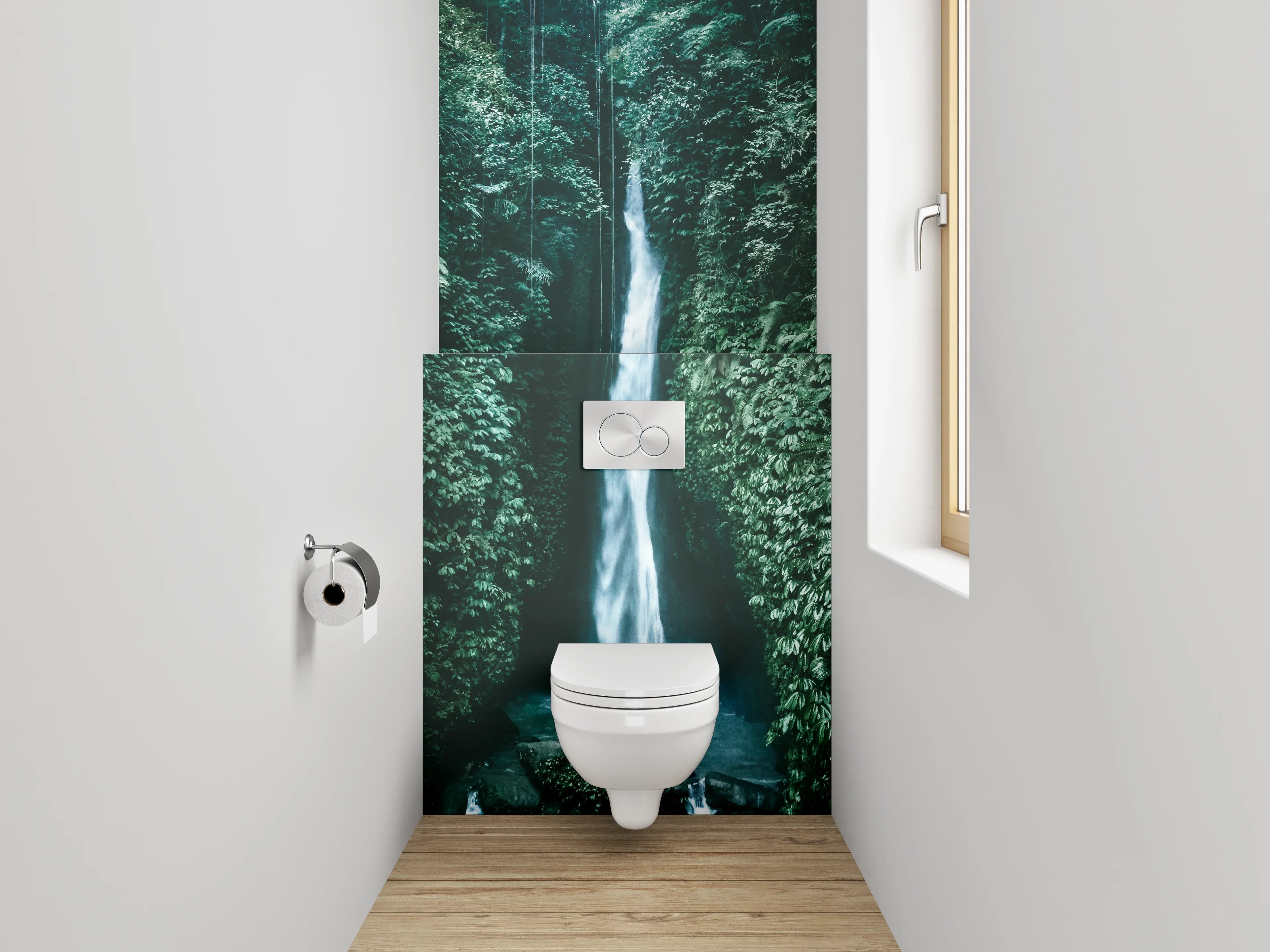 WC-Rückwand - Mystischer Dschungel-Wasserfall