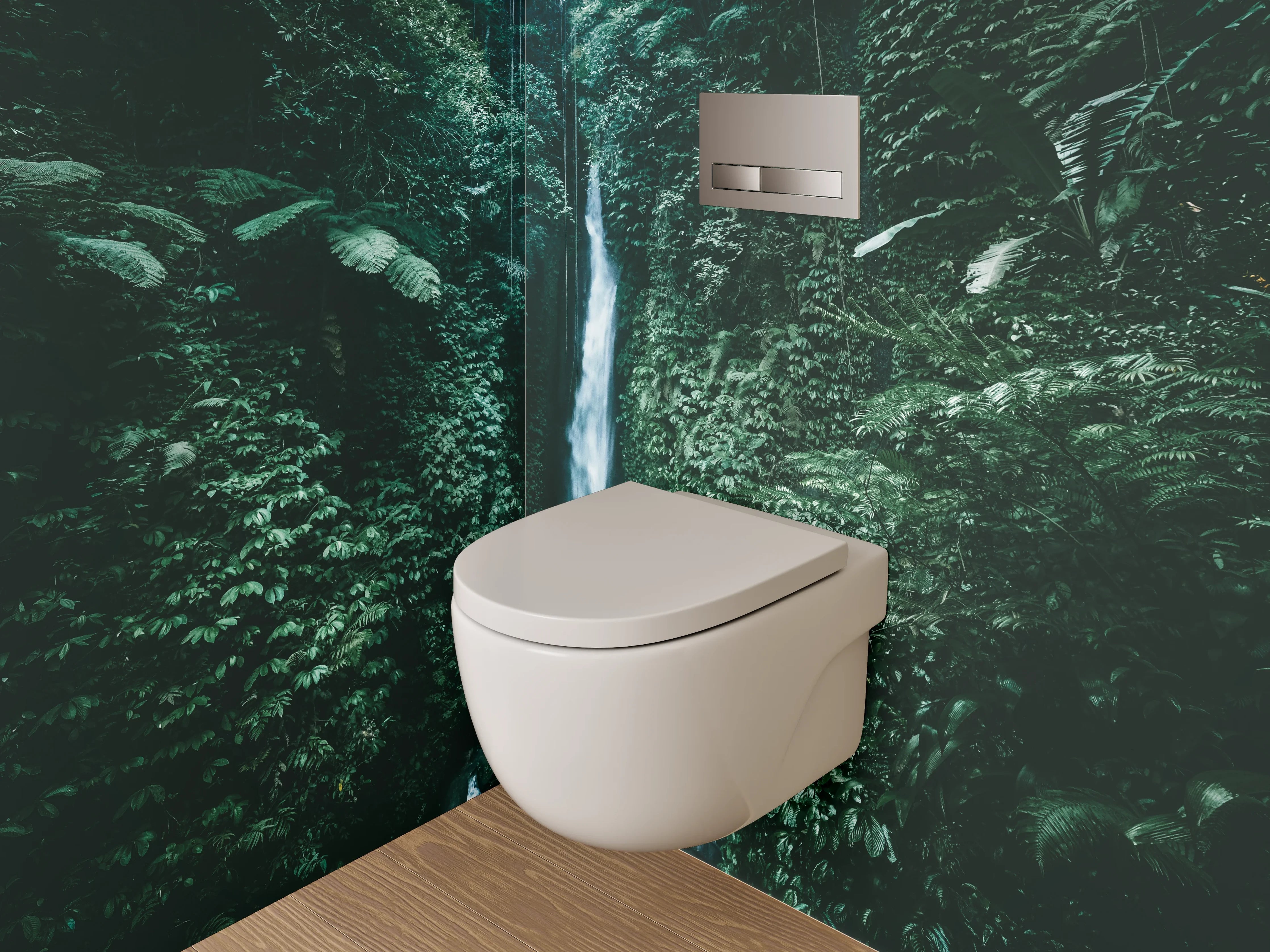 WC-Rückwand - Mystischer Dschungel-Wasserfall