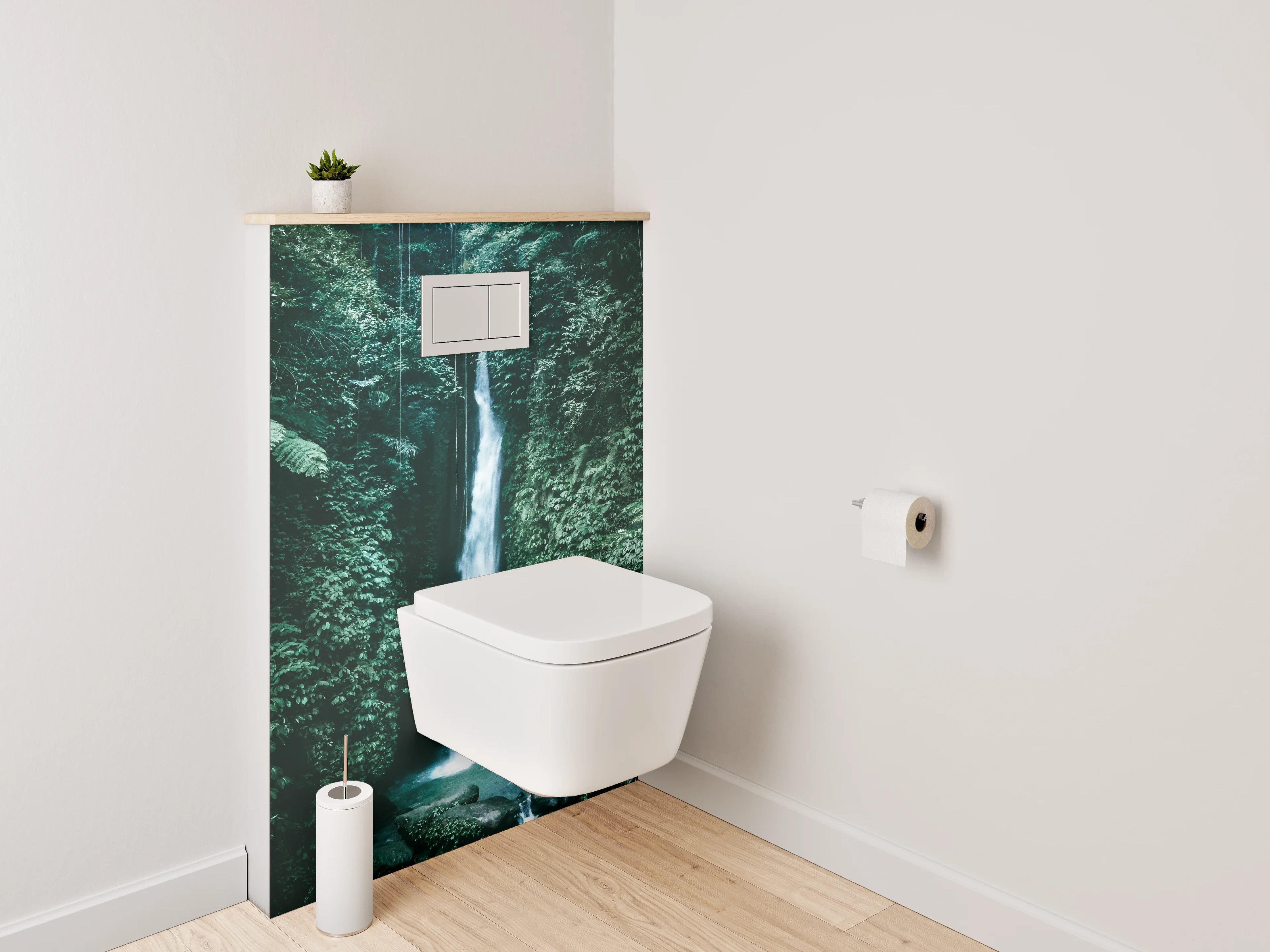 WC-Rückwand - Mystischer Dschungel-Wasserfall