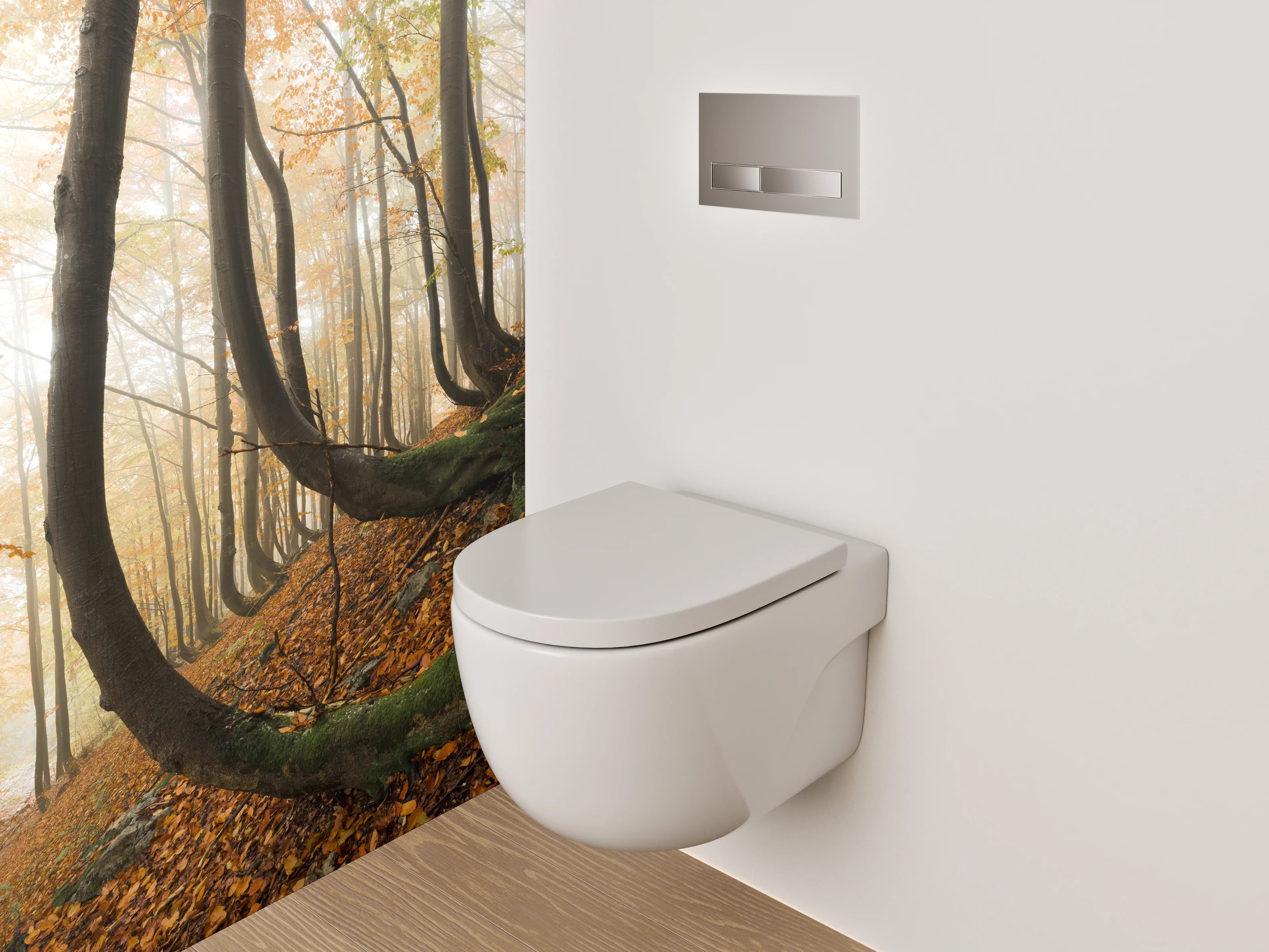 WC-Rückwand - Mystischer Herbstwald auf Hang