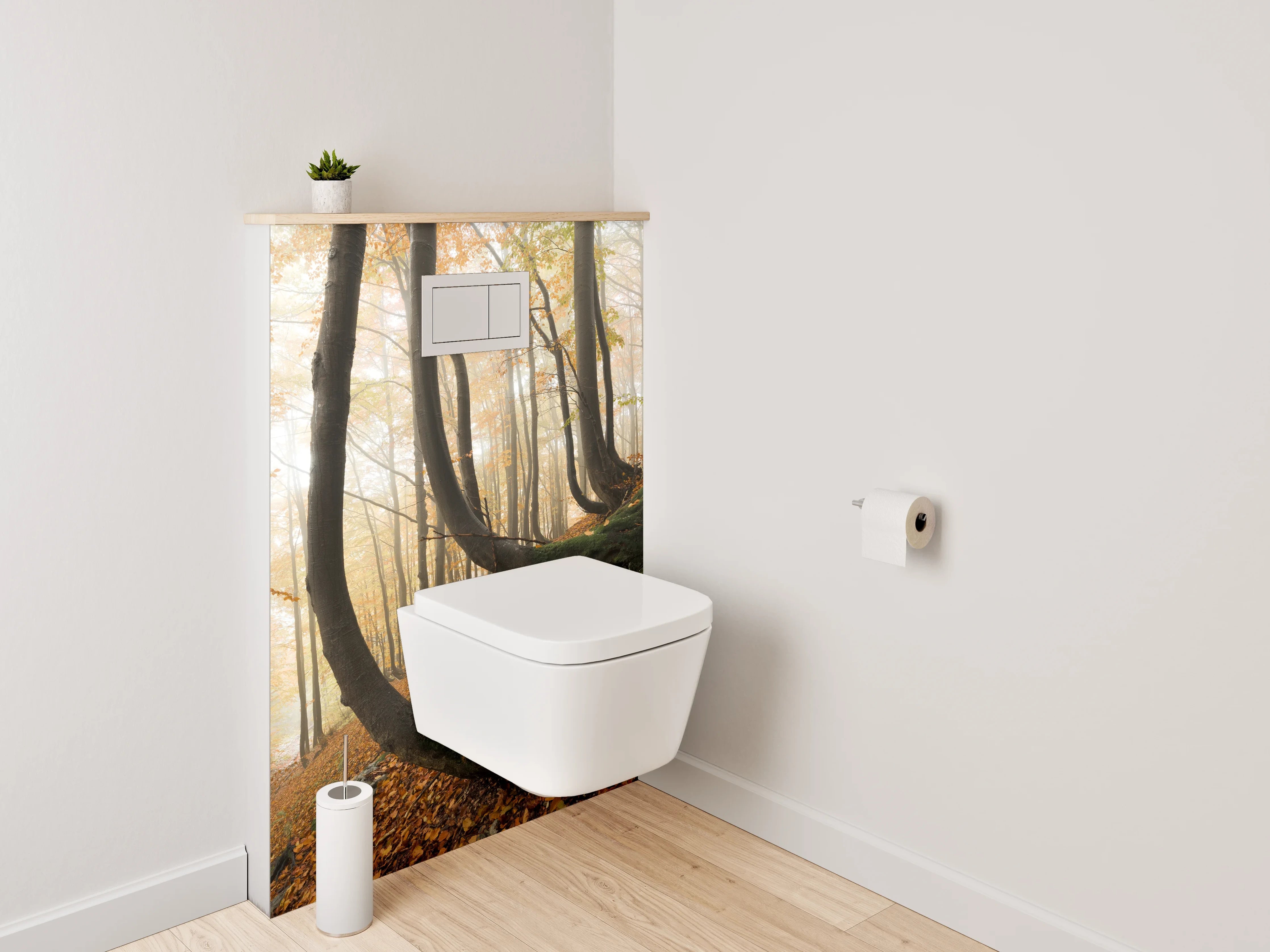 WC-Rückwand - Mystischer Herbstwald auf Hang