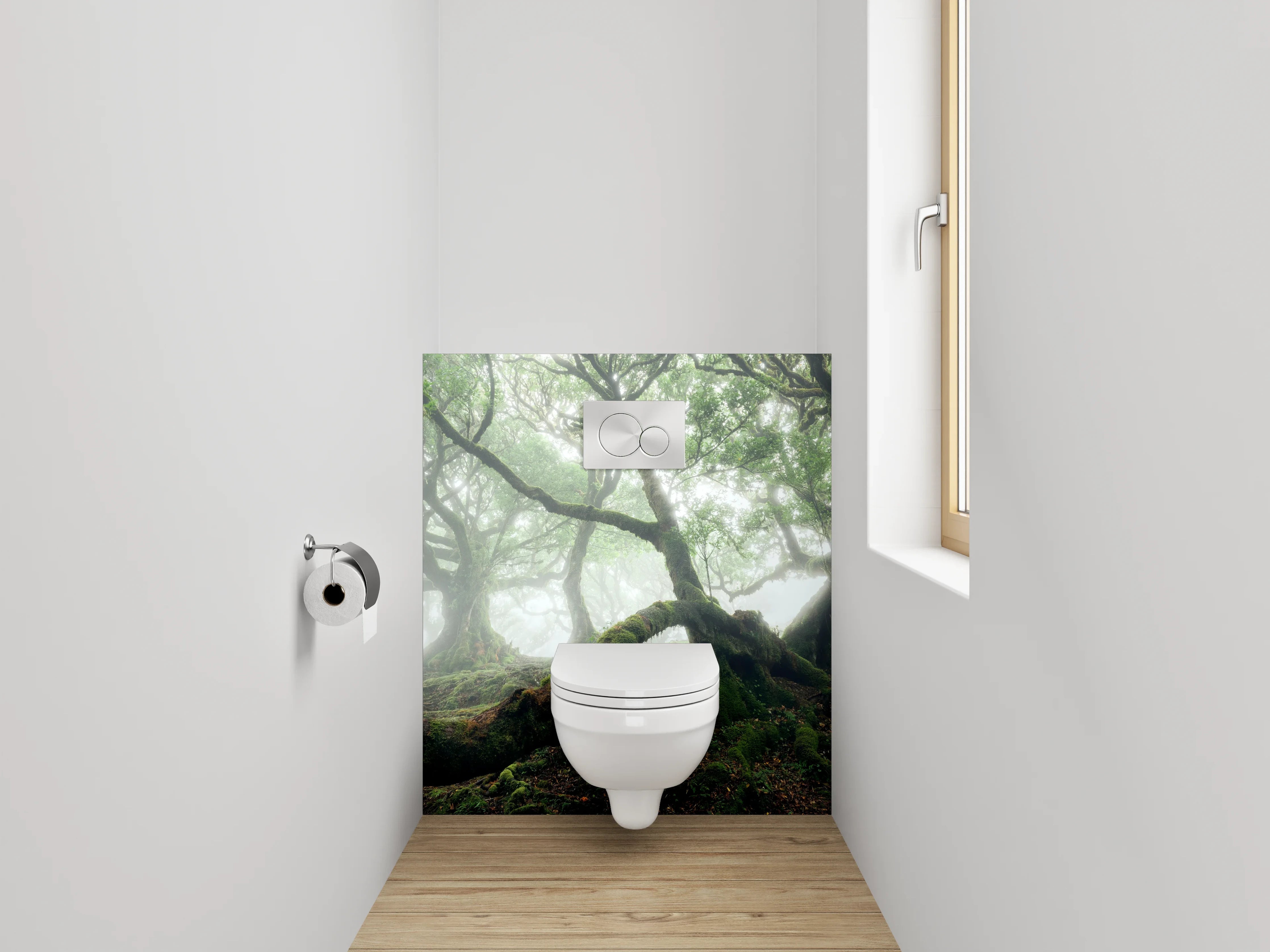 WC-Rückwand - Mystischer Märchenwald mit alten Bäumen