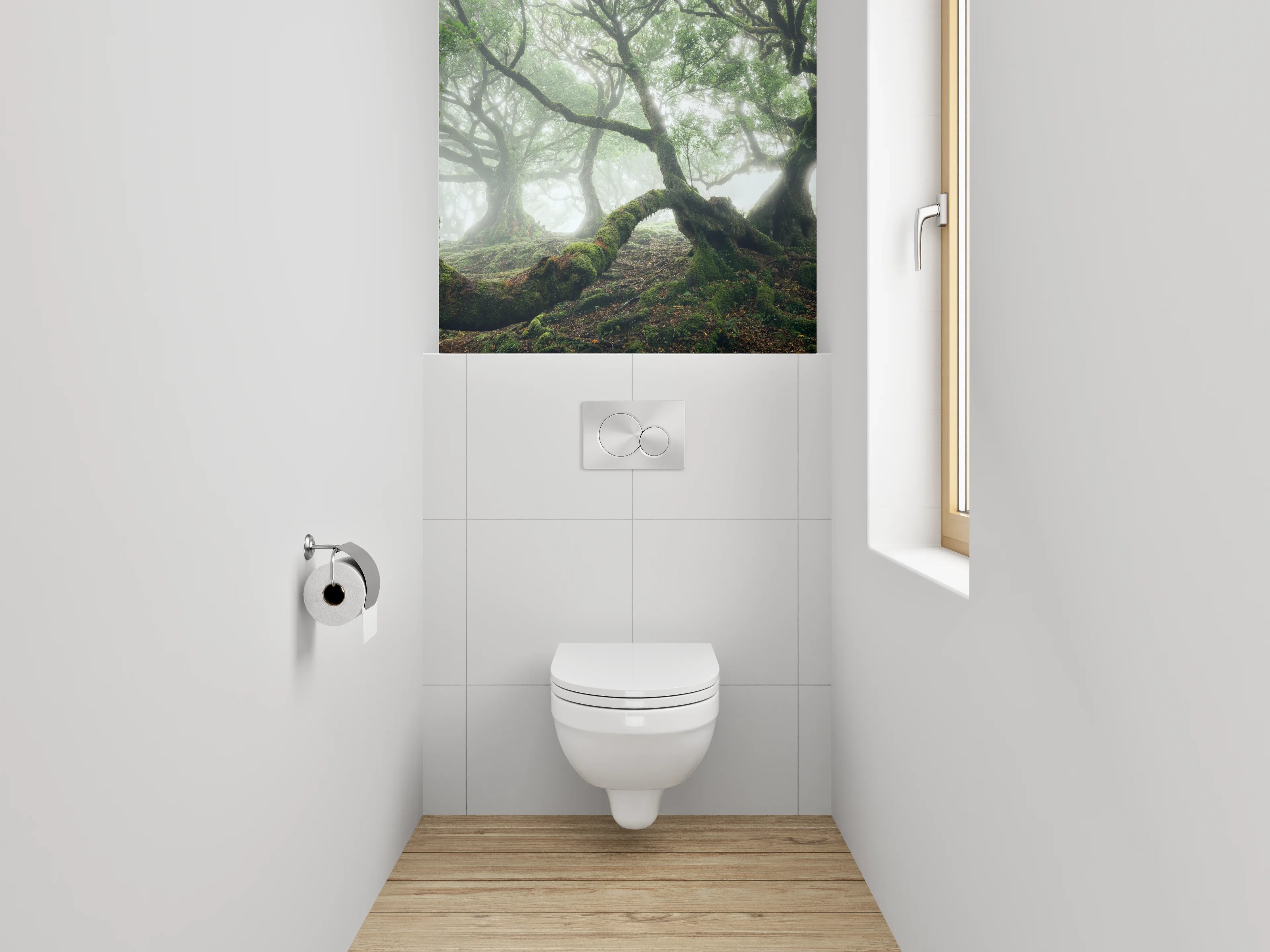 WC-Rückwand - Mystischer Märchenwald mit alten Bäumen