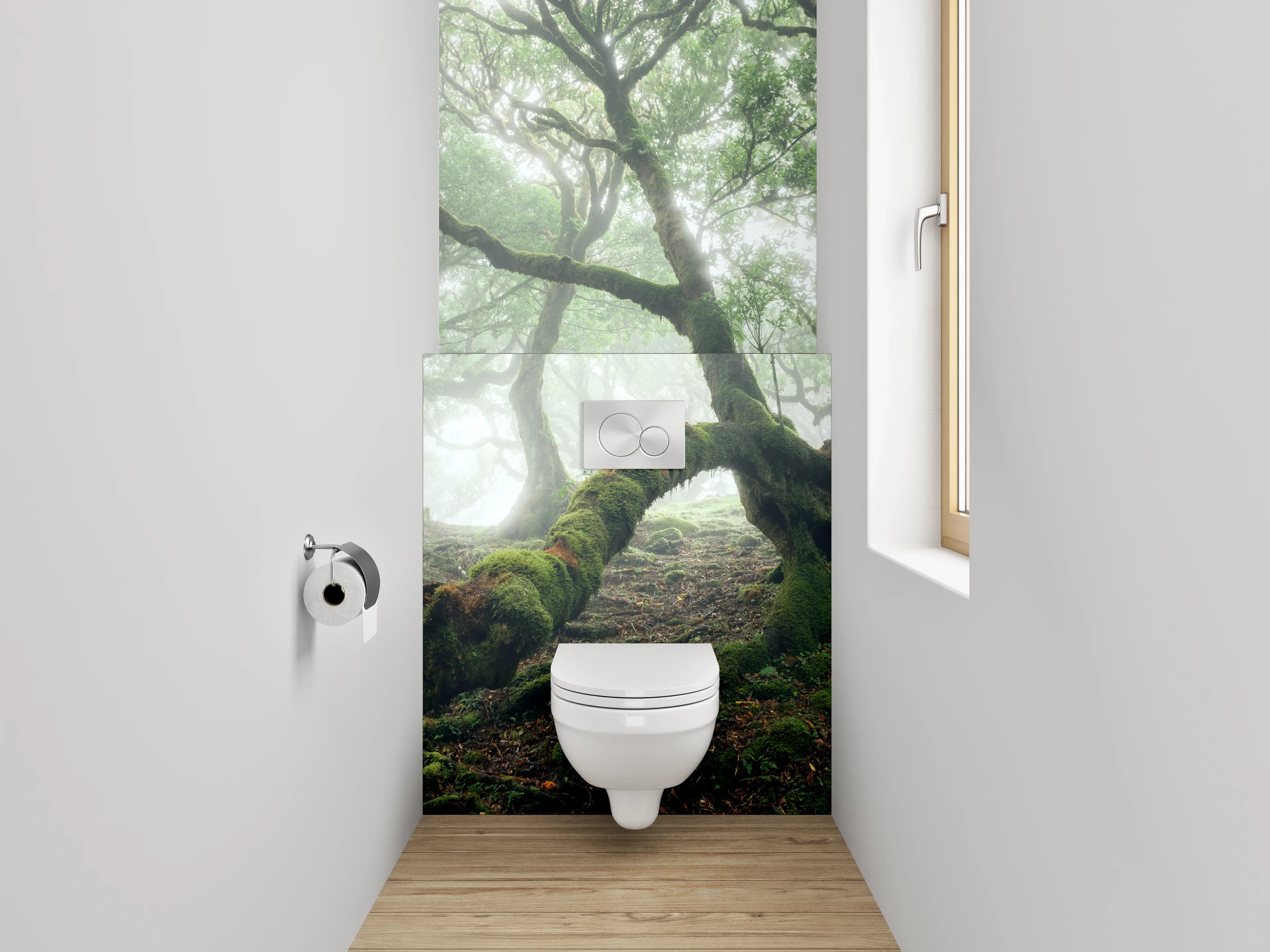 WC-Rückwand - Mystischer Märchenwald mit alten Bäumen