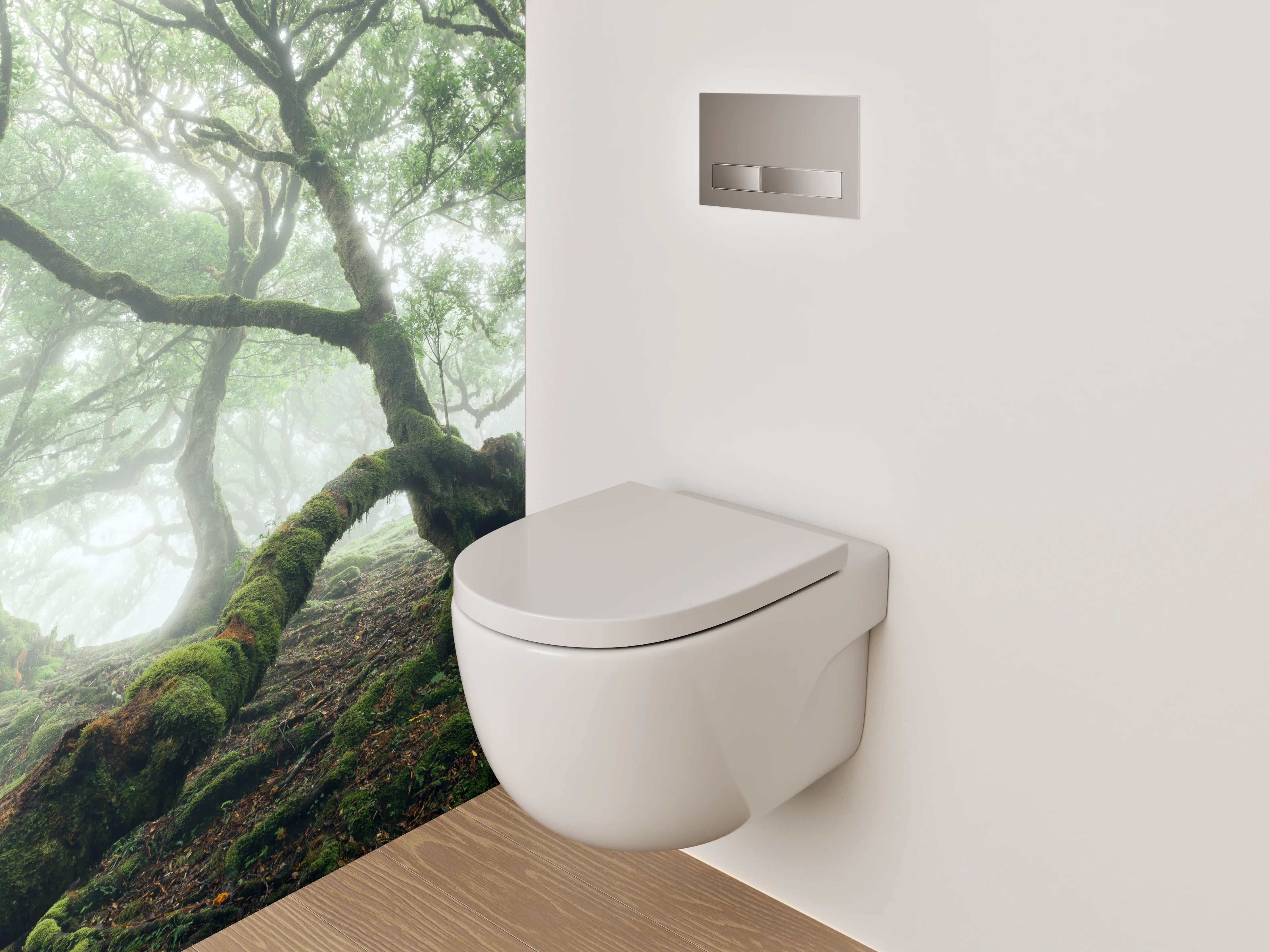 WC-Rückwand - Mystischer Märchenwald mit alten Bäumen