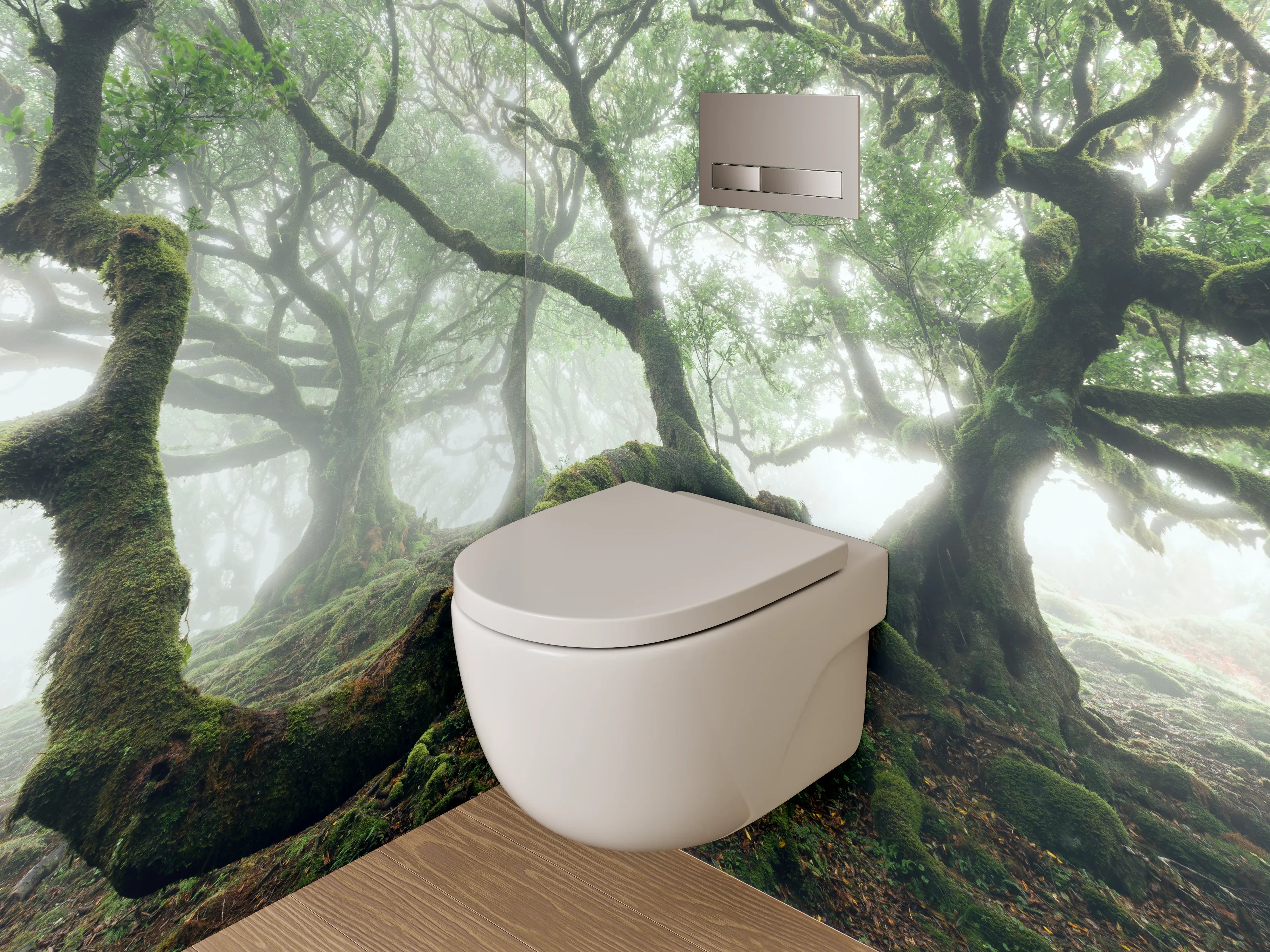 WC-Rückwand - Mystischer Märchenwald mit alten Bäumen