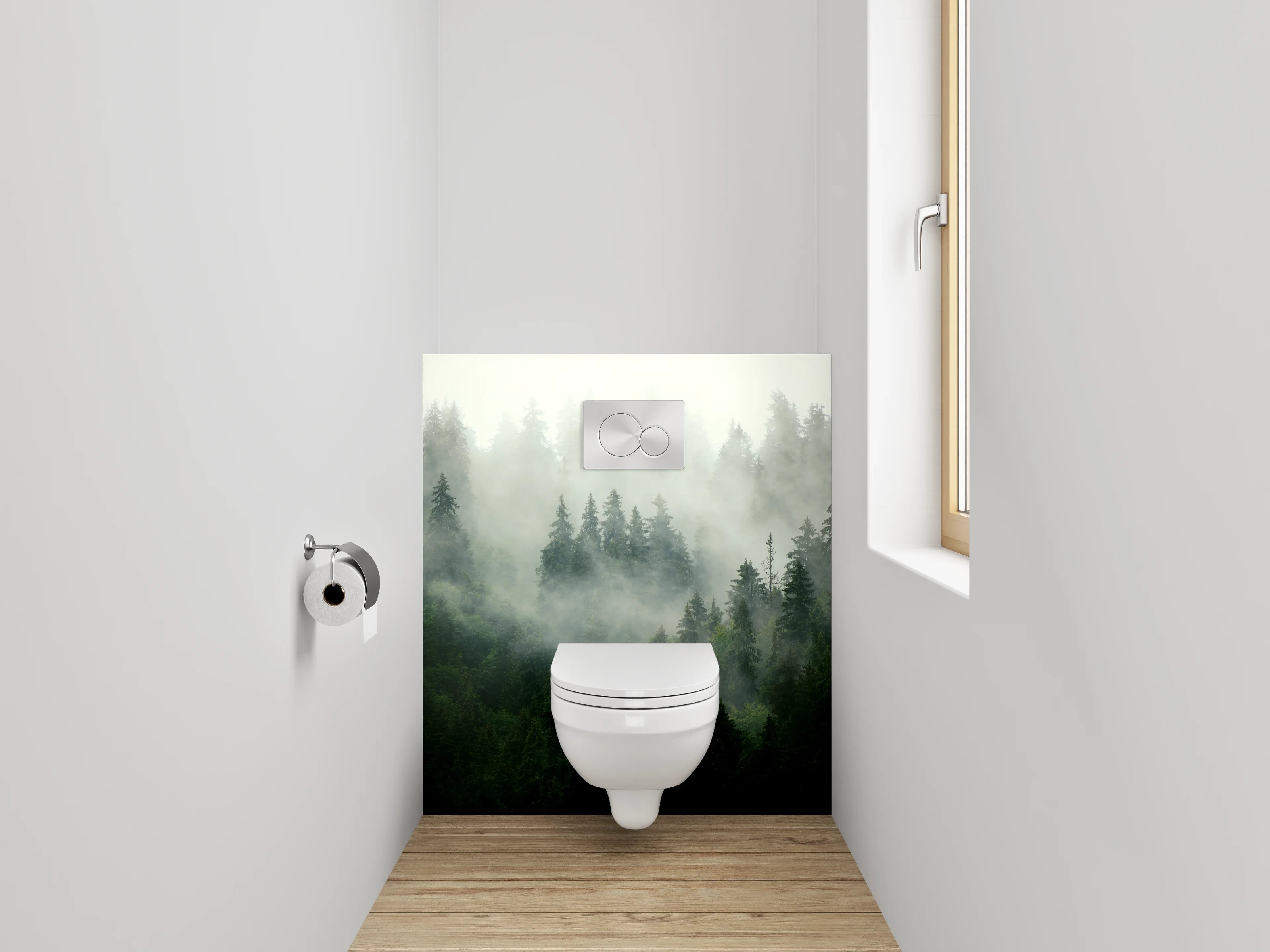 WC-Rückwand - Mystischer Nebelwald Fotomotiv