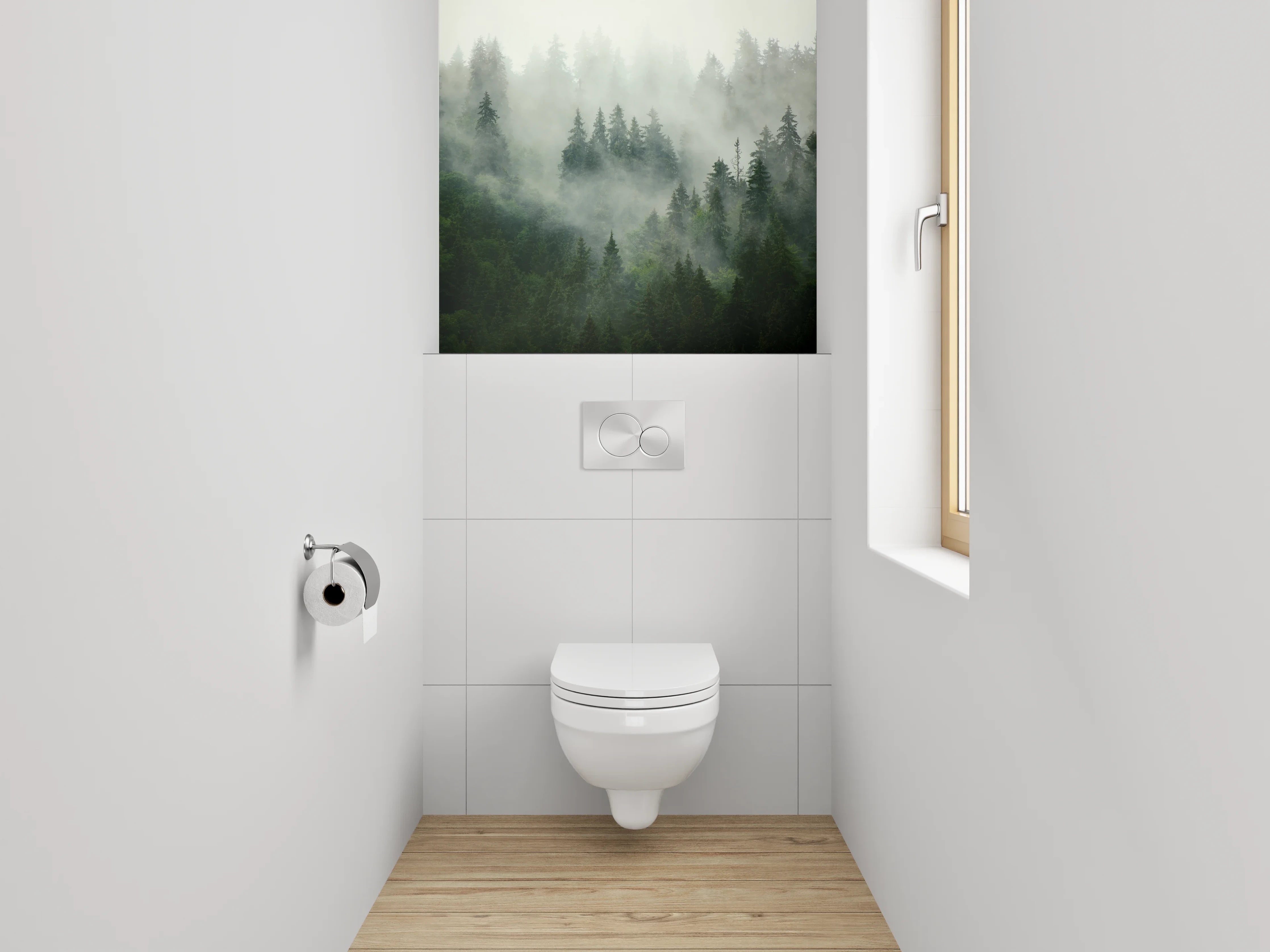 WC-Rückwand - Mystischer Nebelwald Fotomotiv