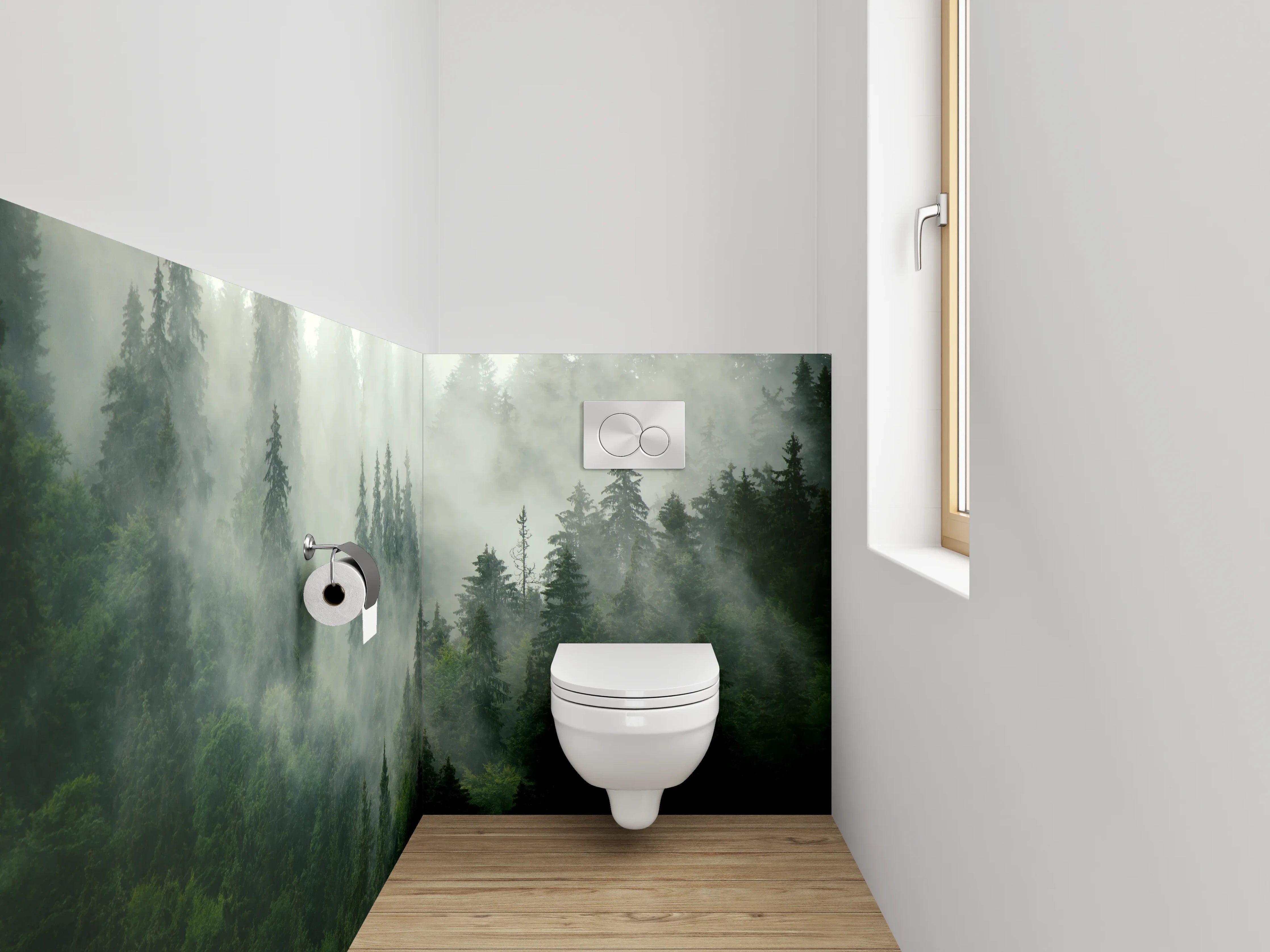 WC-Rückwand - Mystischer Nebelwald Fotomotiv
