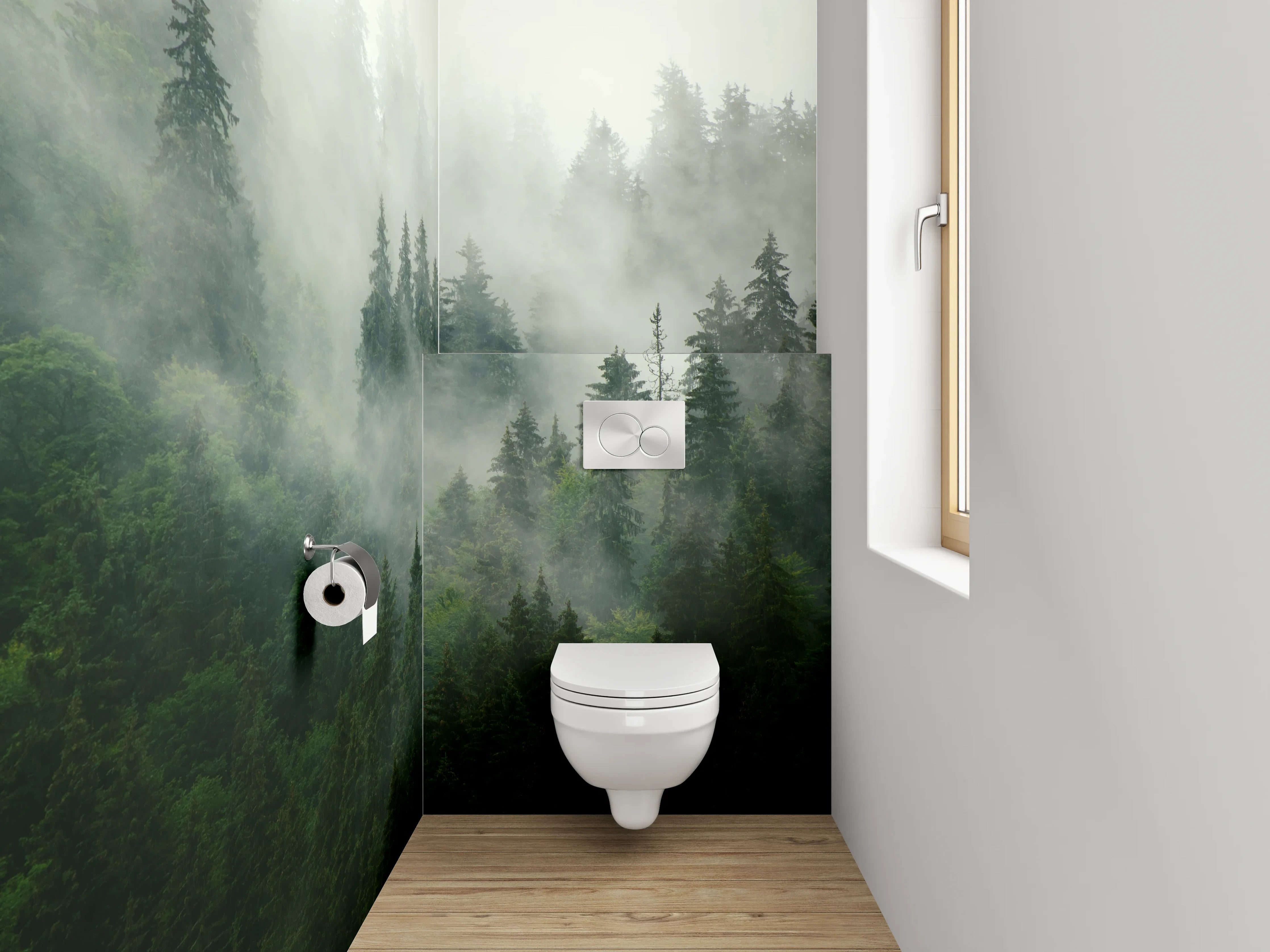 WC-Rückwand - Mystischer Nebelwald Fotomotiv