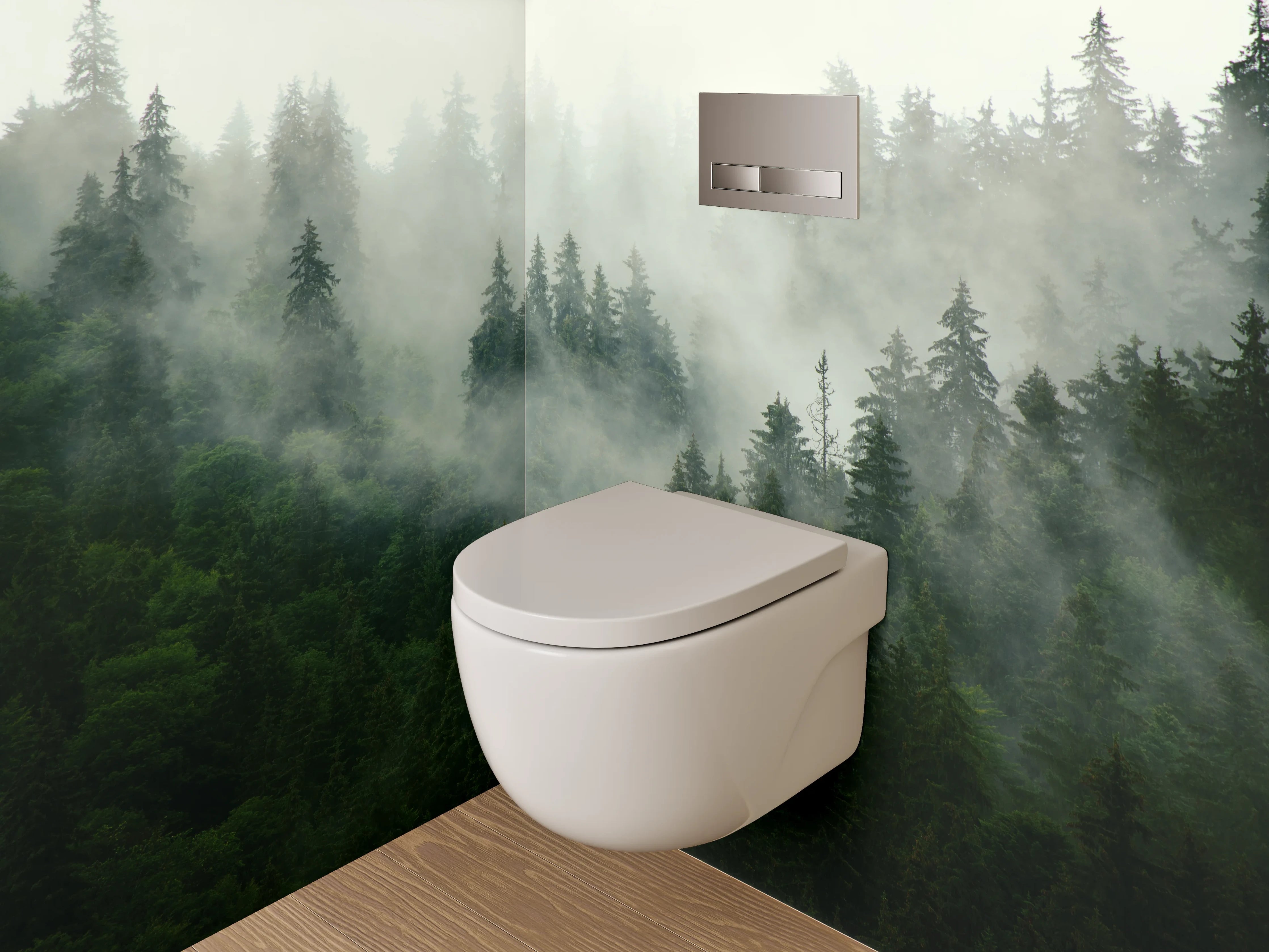 WC-Rückwand - Mystischer Nebelwald Fotomotiv