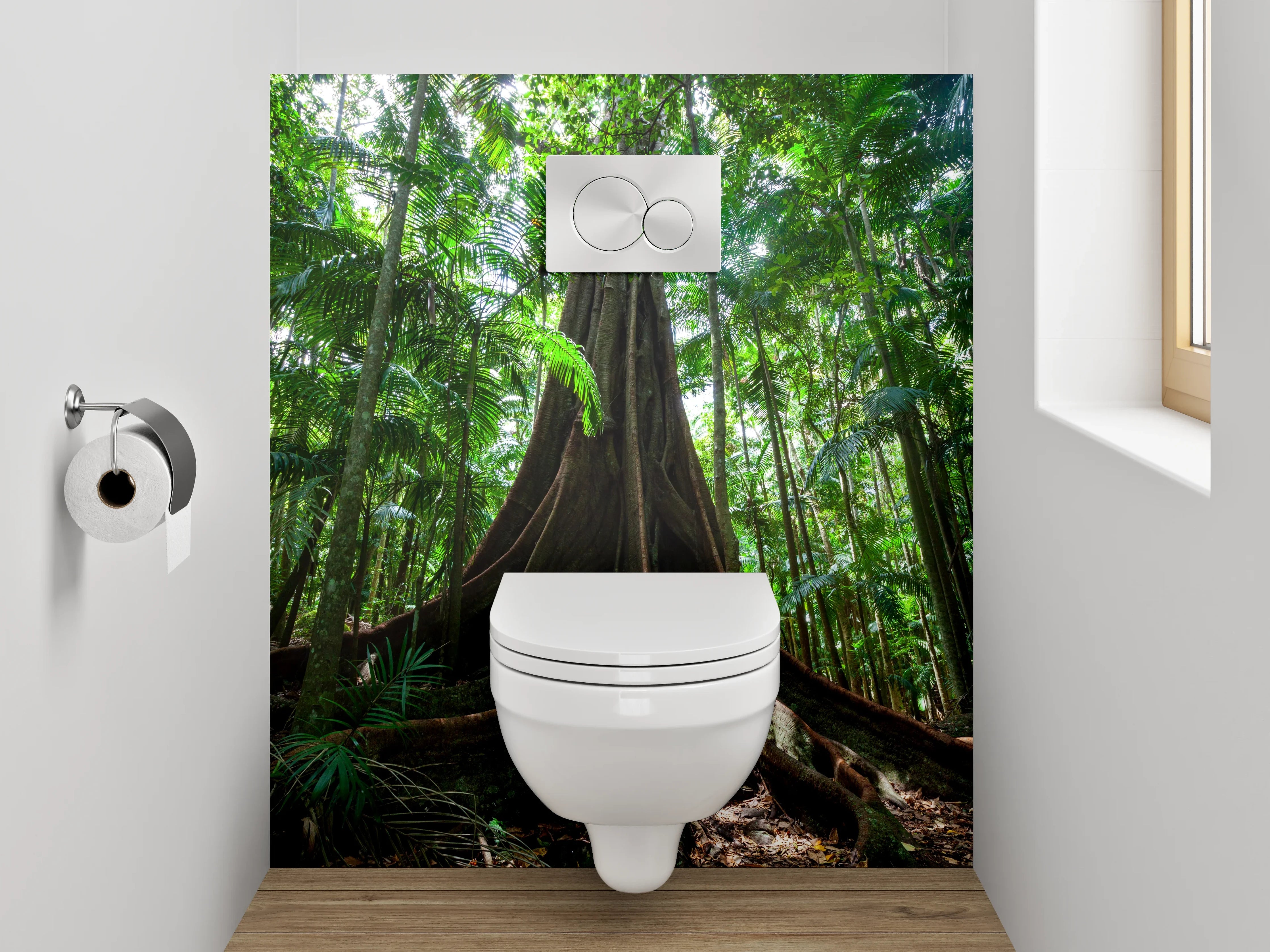 WC-Rückwand - Mystischer Urwald-Baum im Dschungel