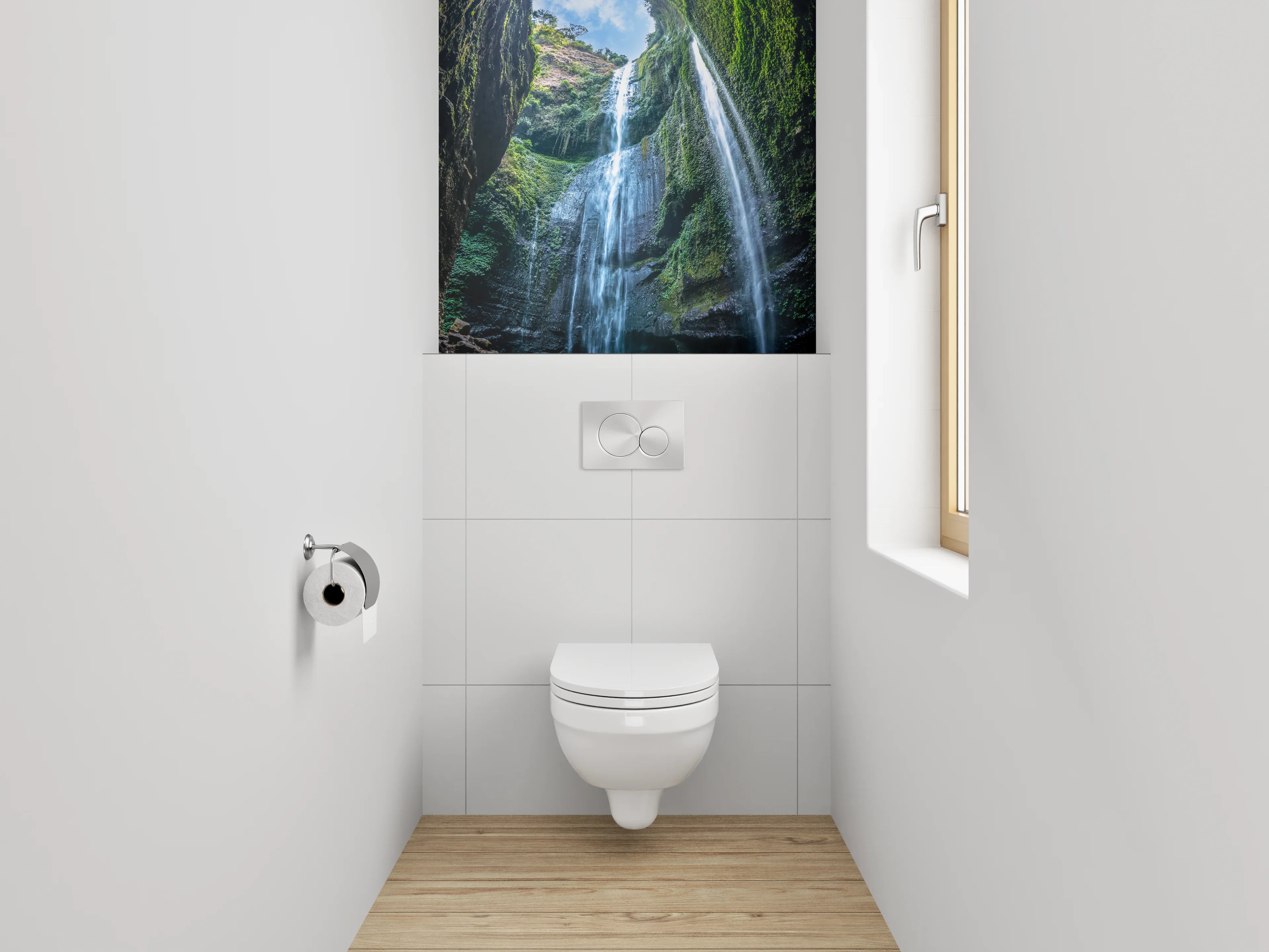WC-Rückwand - Mystischer Wasserfall im Dschungel