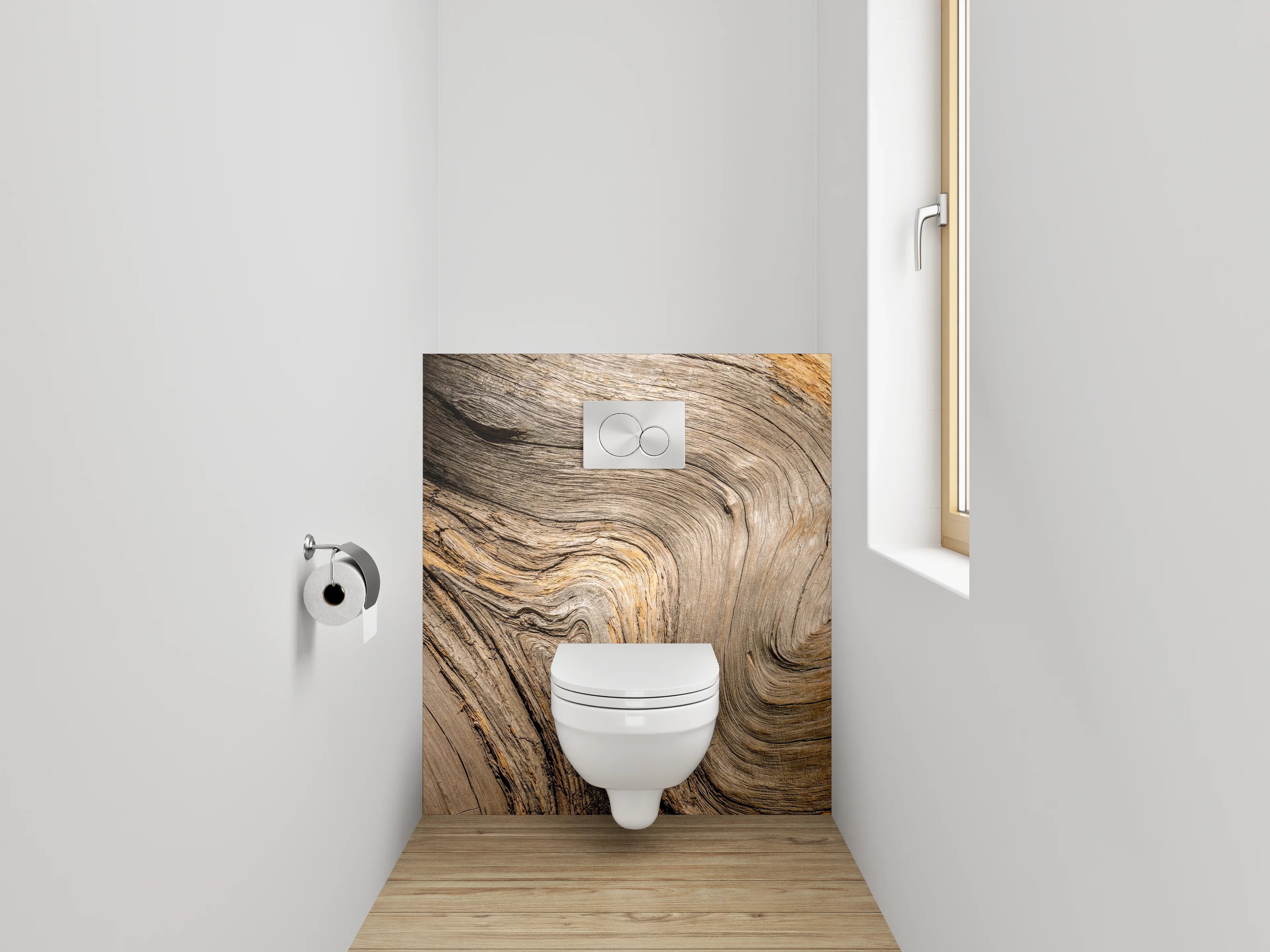 WC-Rückwand - Natürliche Holzmaserung Abstrakt Braun