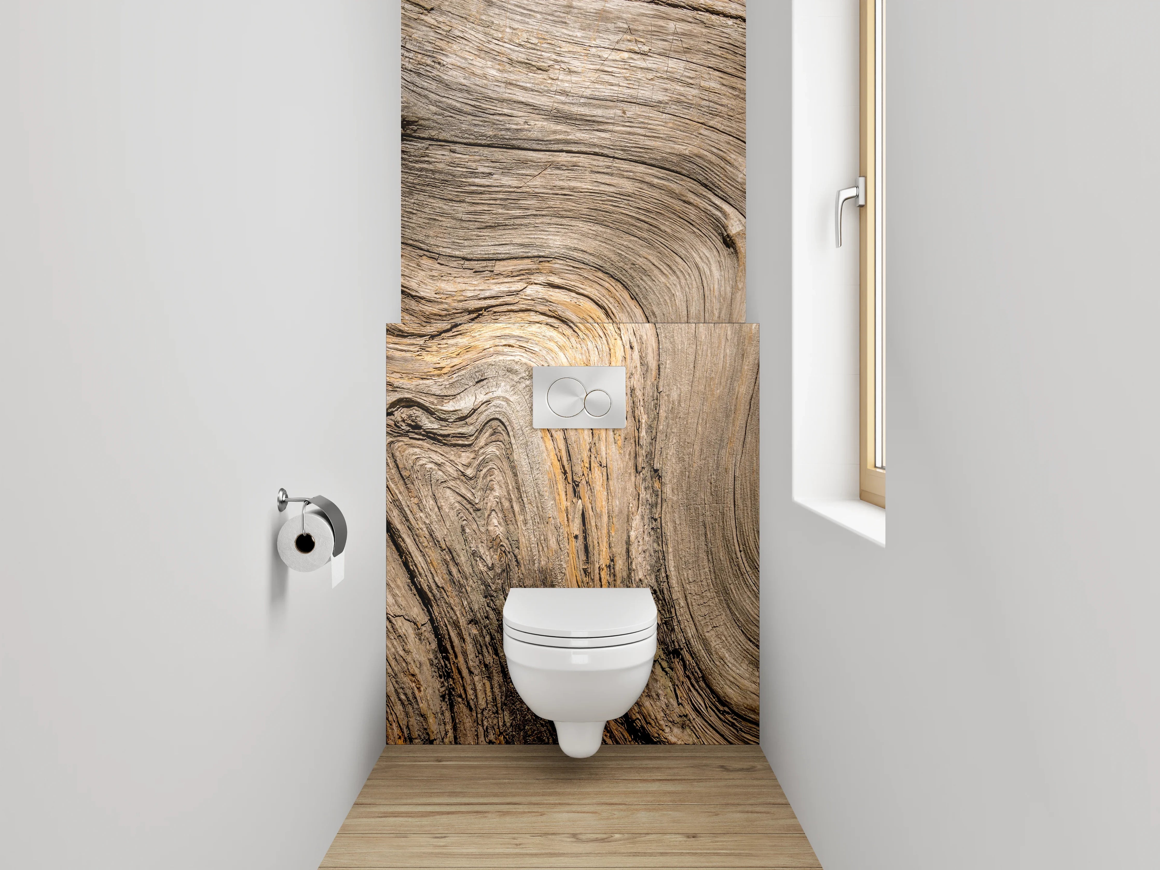 WC-Rückwand - Natürliche Holzmaserung Abstrakt Braun