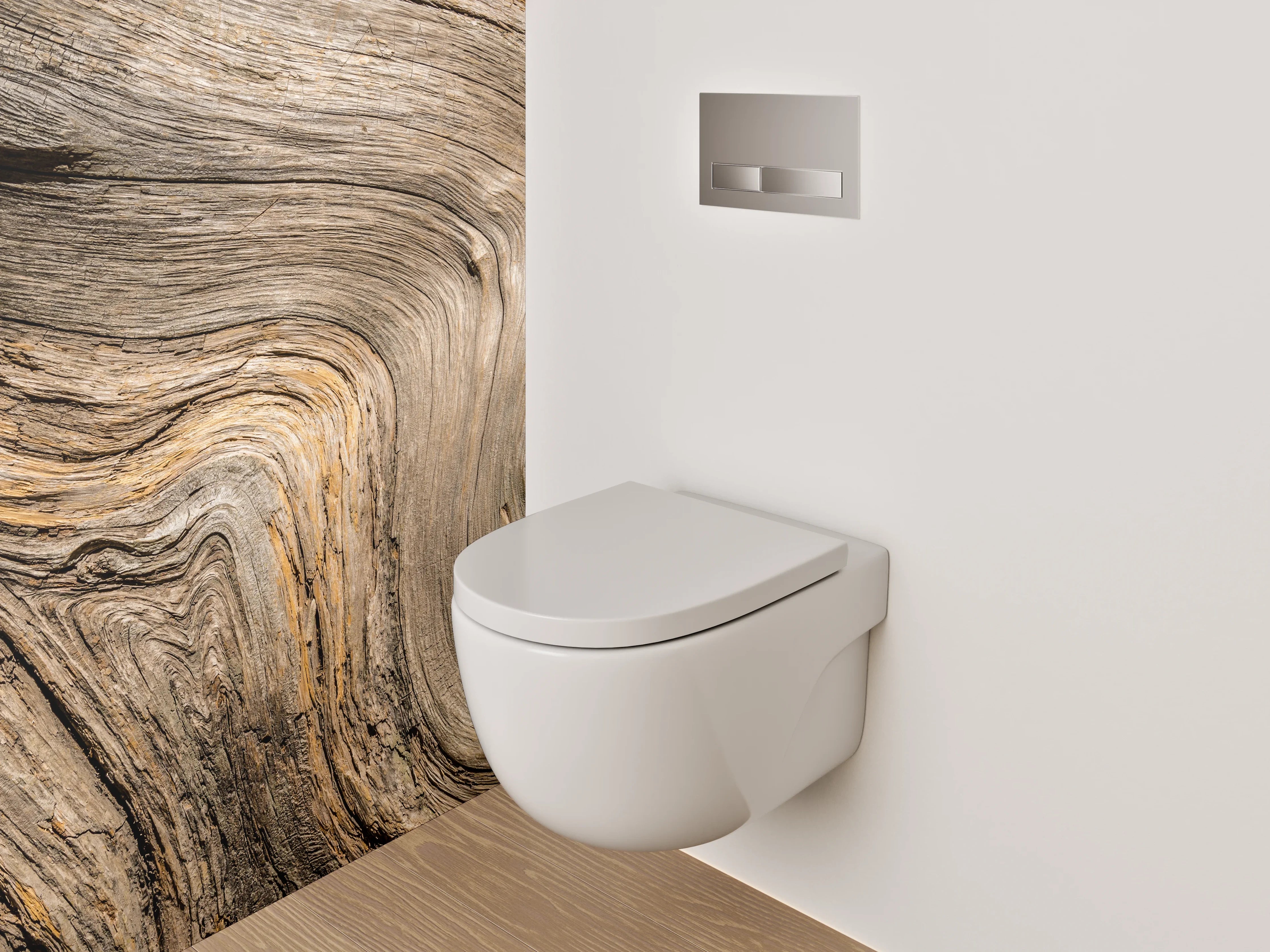 WC-Rückwand - Natürliche Holzmaserung Abstrakt Braun