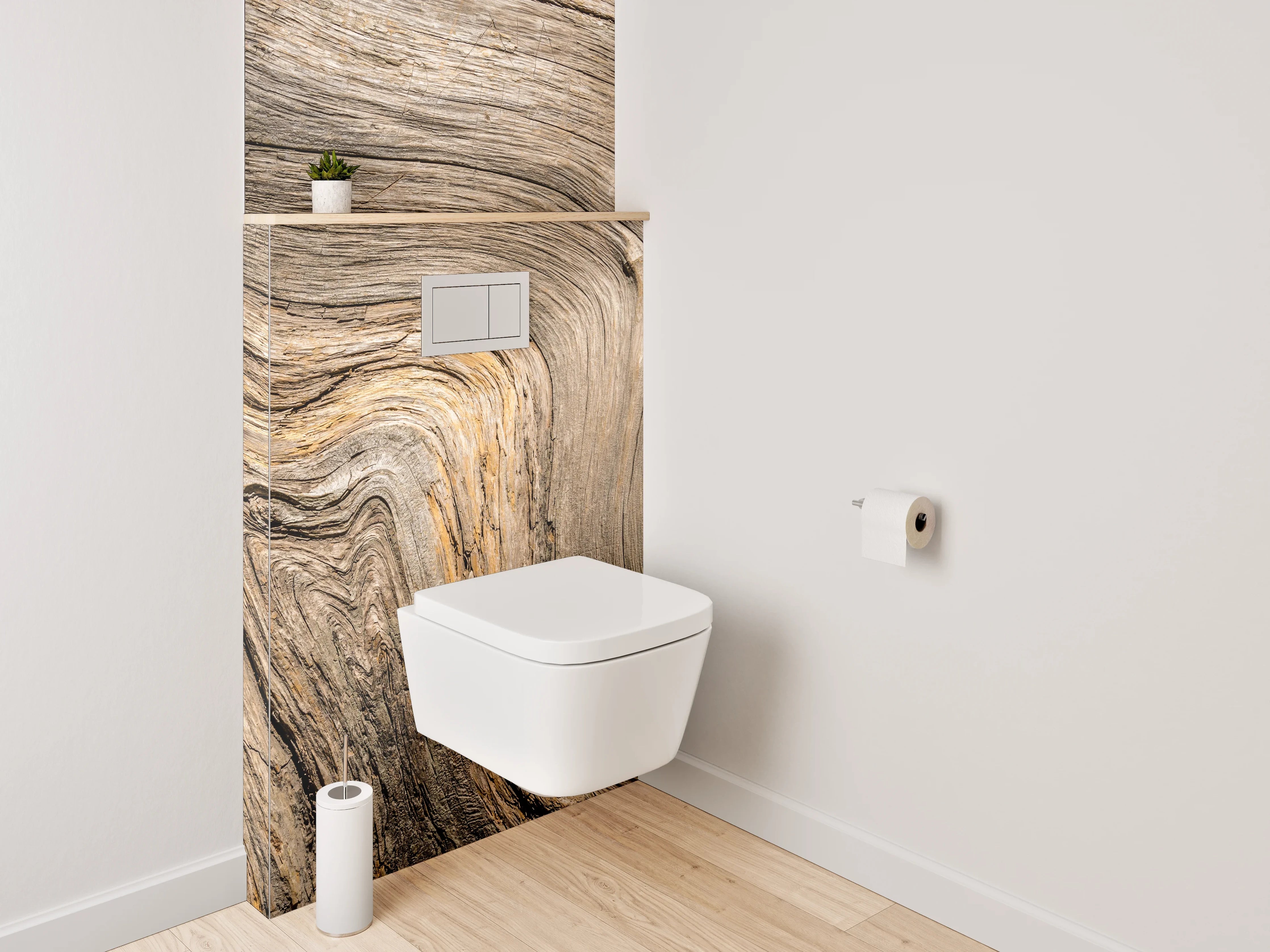 WC-Rückwand - Natürliche Holzmaserung Abstrakt Braun