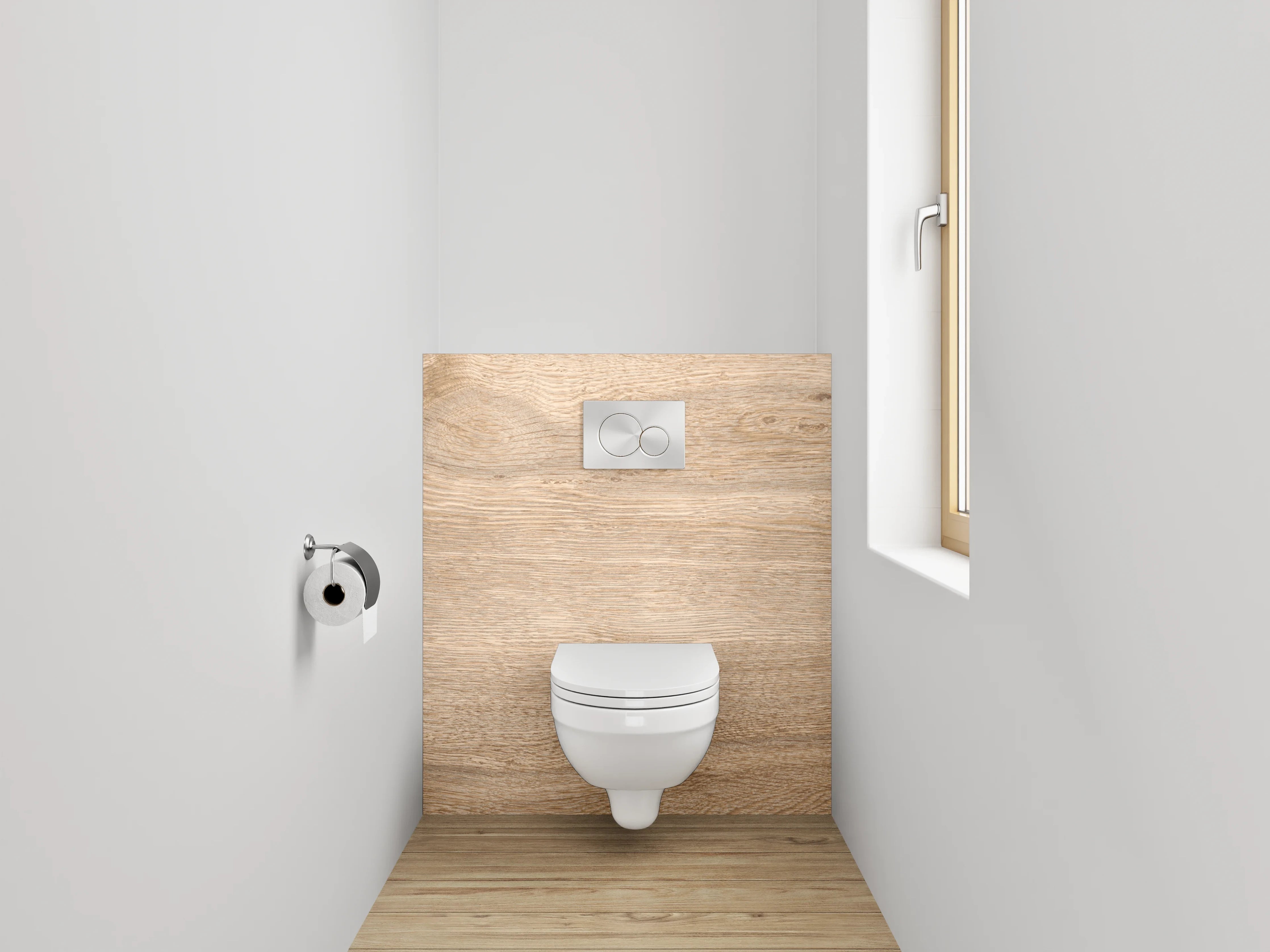WC-Rückwand - Natürliches Eichenholz-Design Platte