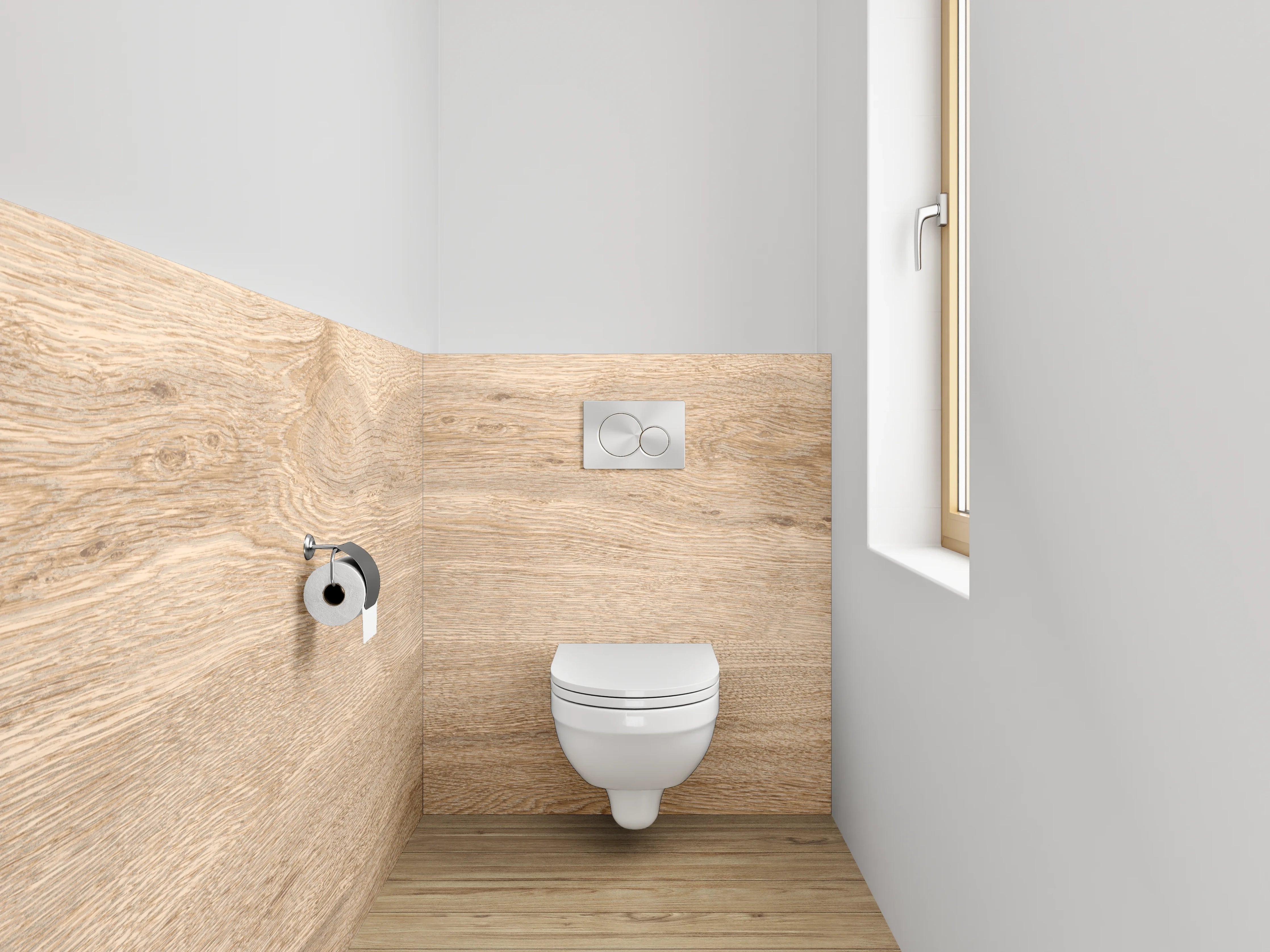 WC-Rückwand - Natürliches Eichenholz-Design Platte
