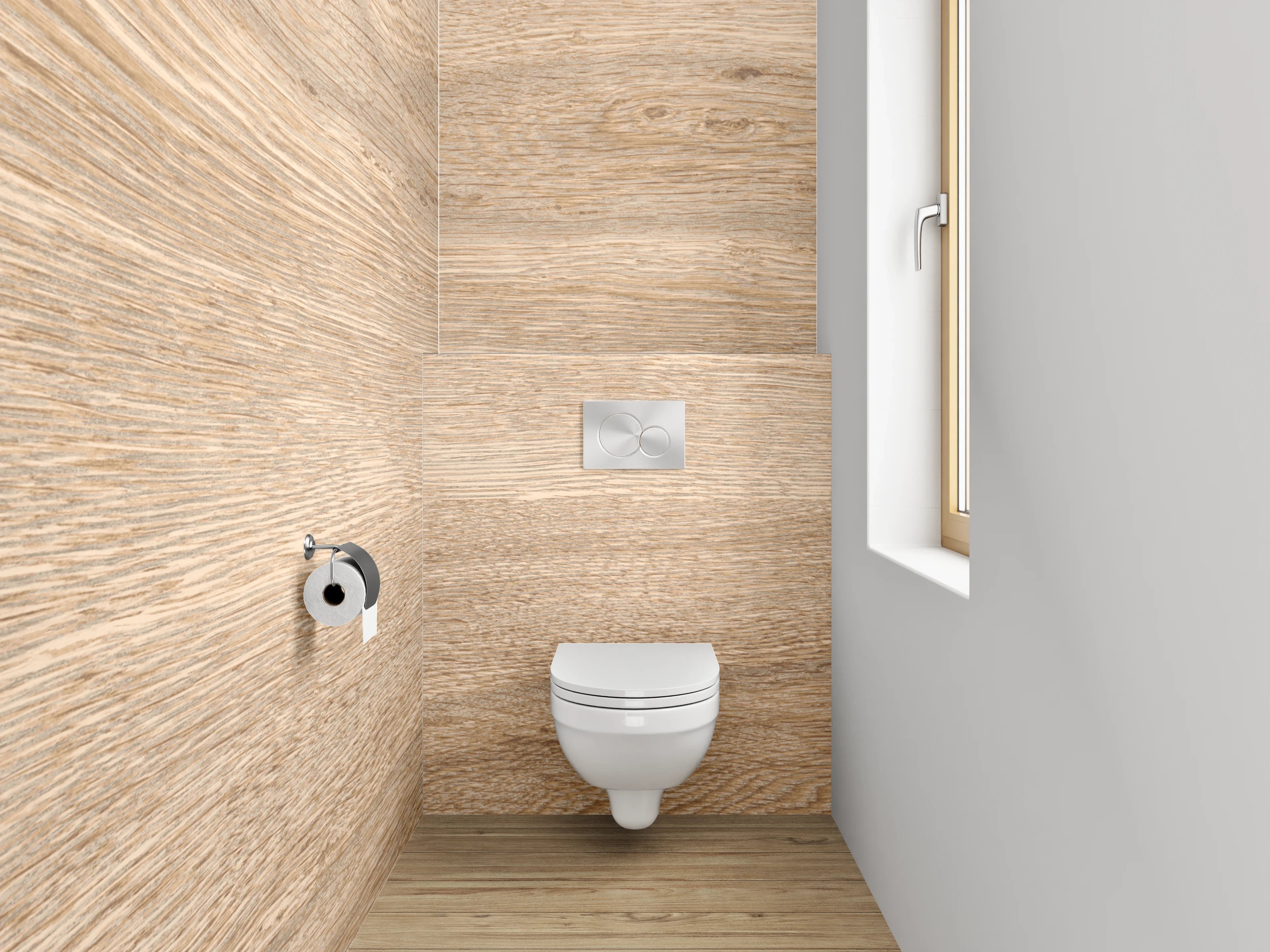 WC-Rückwand - Natürliches Eichenholz-Design Platte