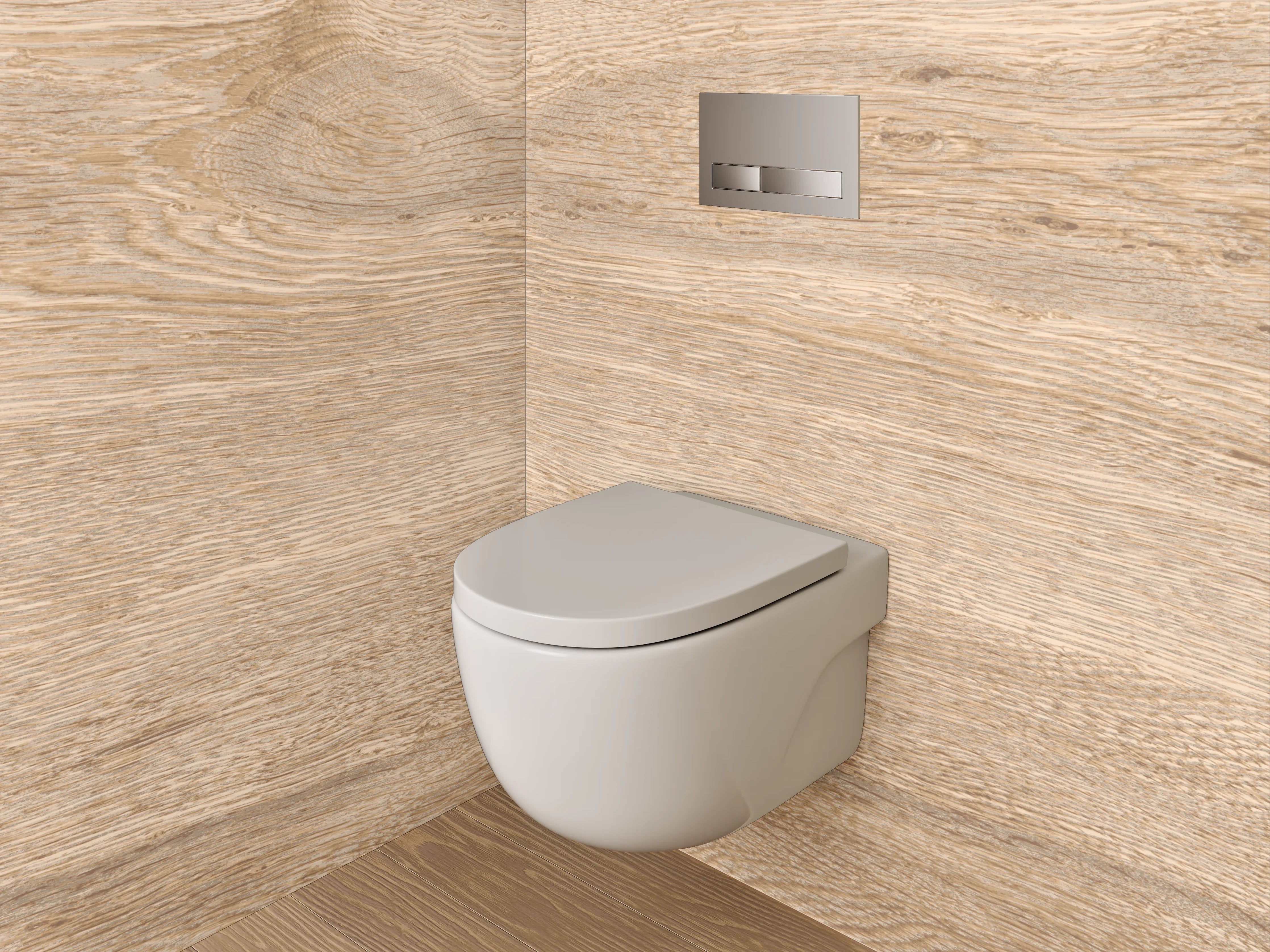 WC-Rückwand - Natürliches Eichenholz-Design Platte
