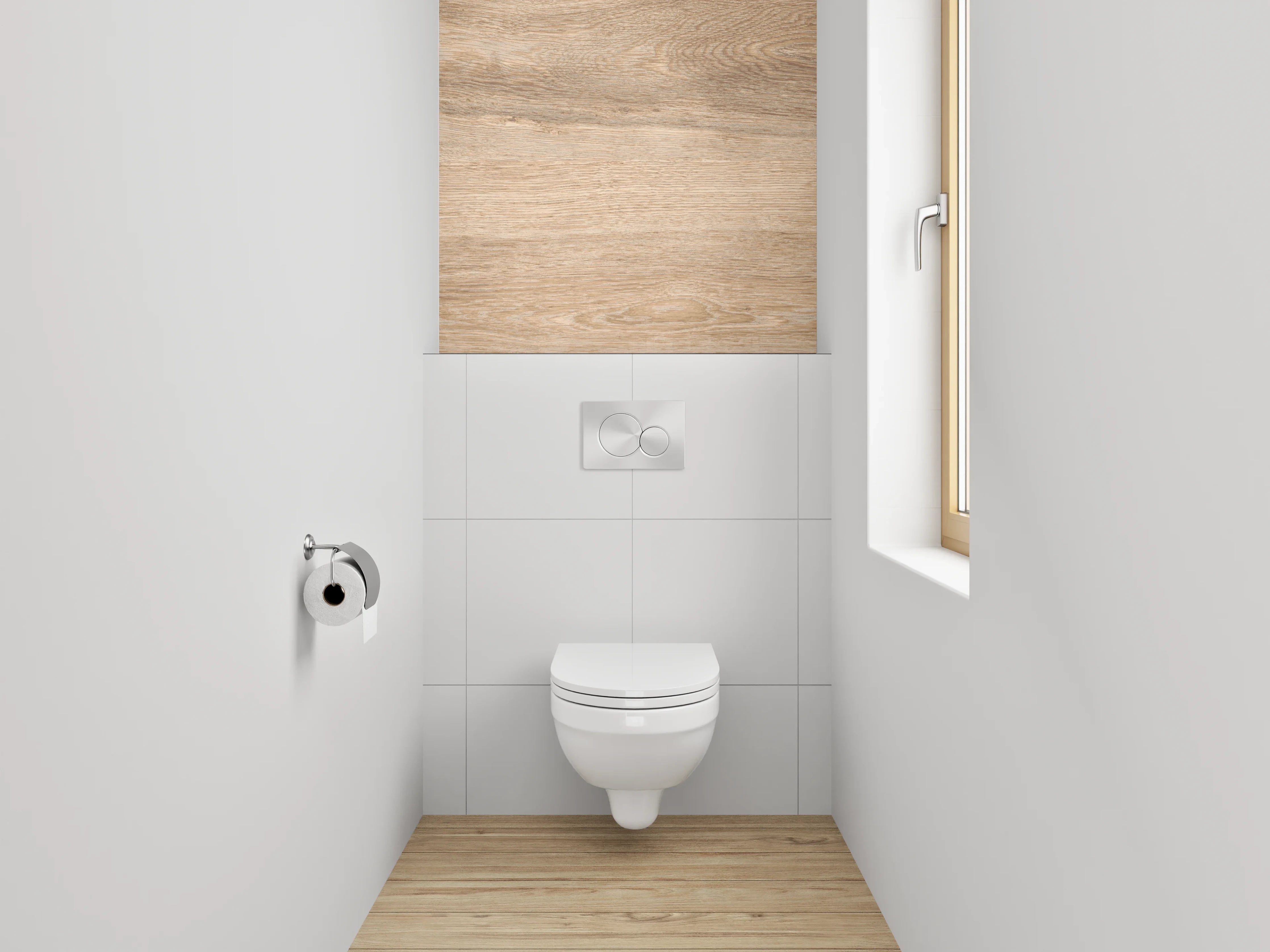 WC-Rückwand - Natürliches Holzdekor für Badezimmer