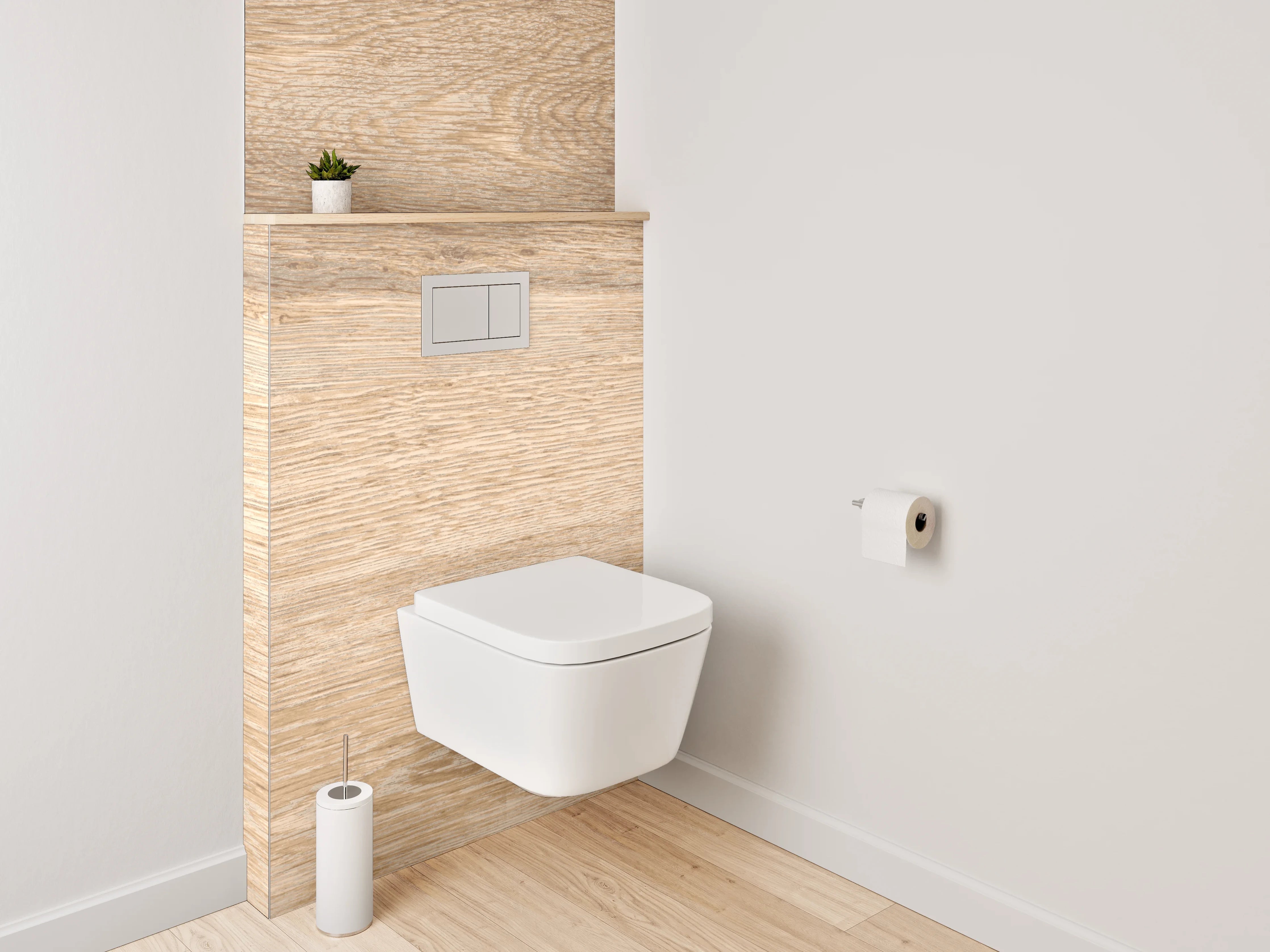 WC-Rückwand - Natürliches Holzdekor für Badezimmer