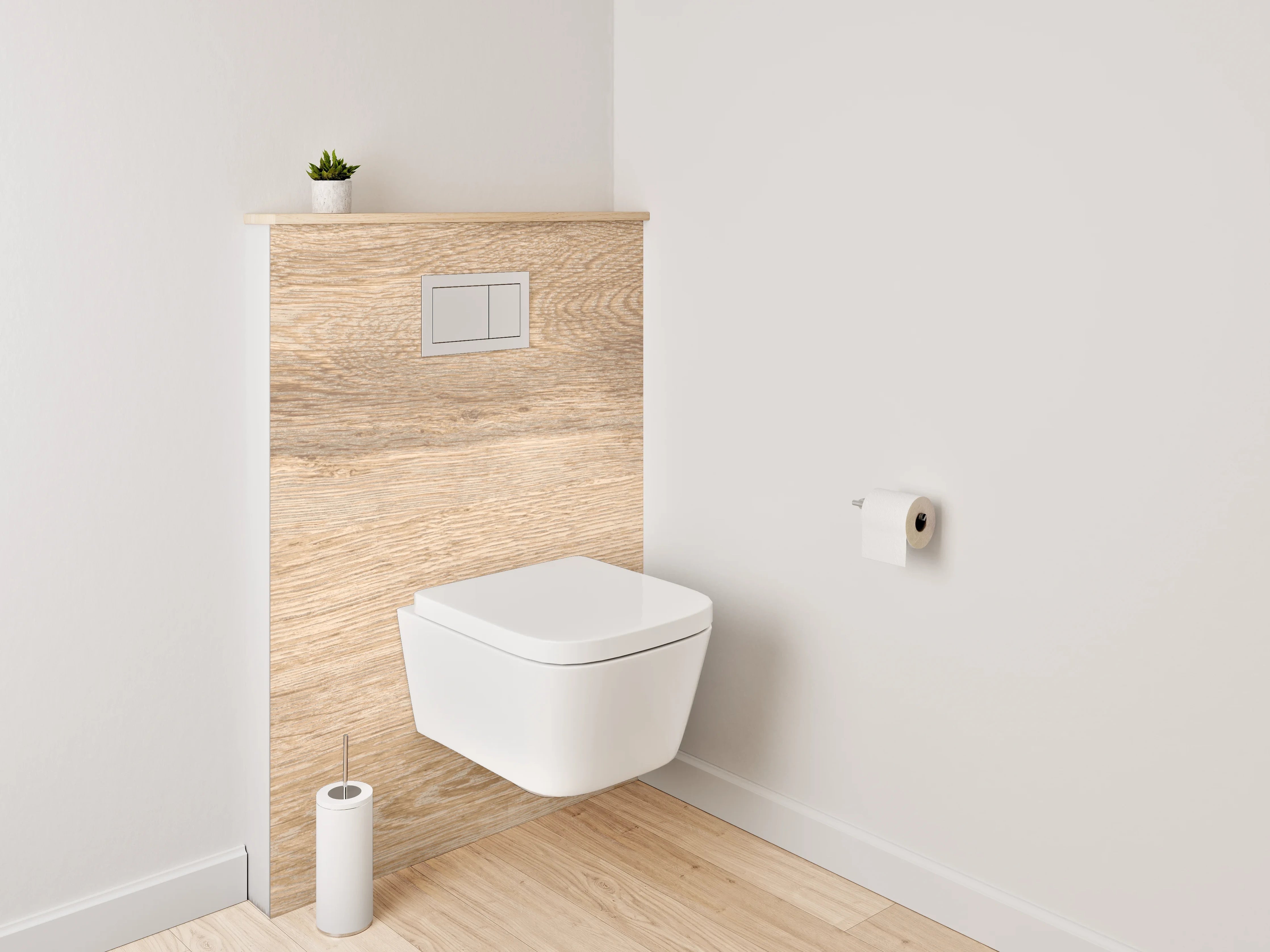 WC-Rückwand - Natürliches Holzdekor für Badezimmer