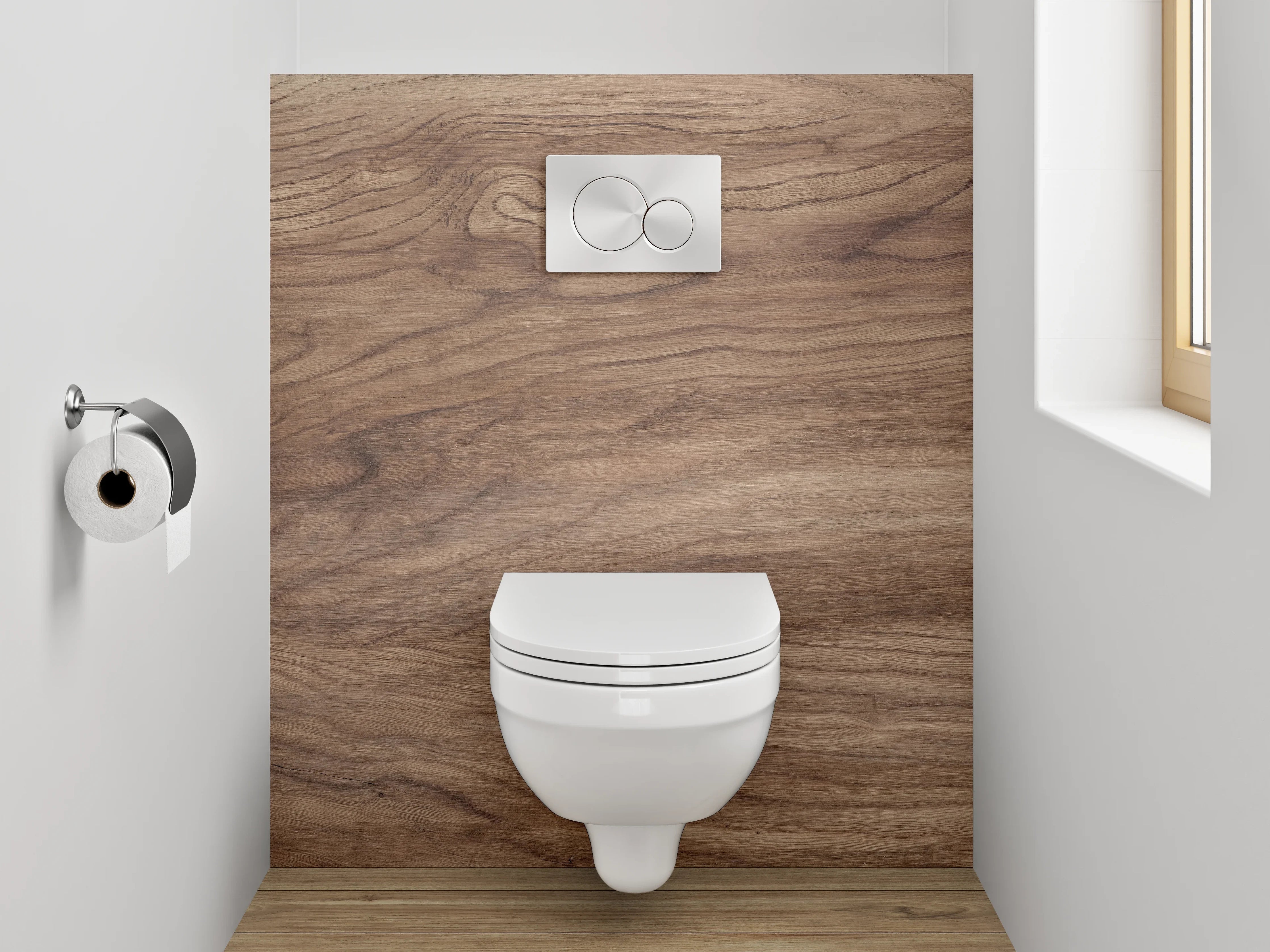 WC-Rückwand - Natürliches Holzdesign für deine Wand