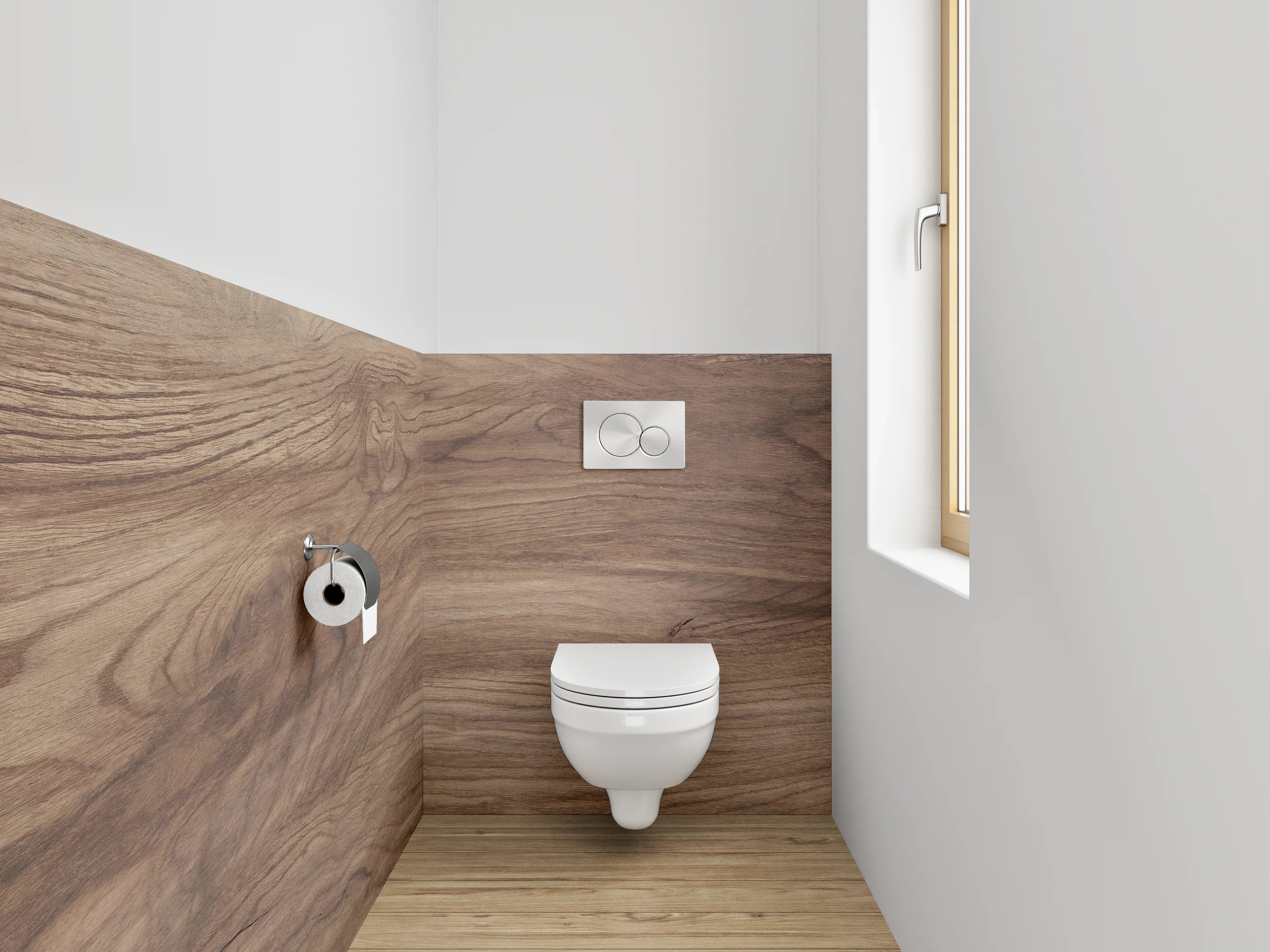 WC-Rückwand - Natürliches Holzdesign für deine Wand