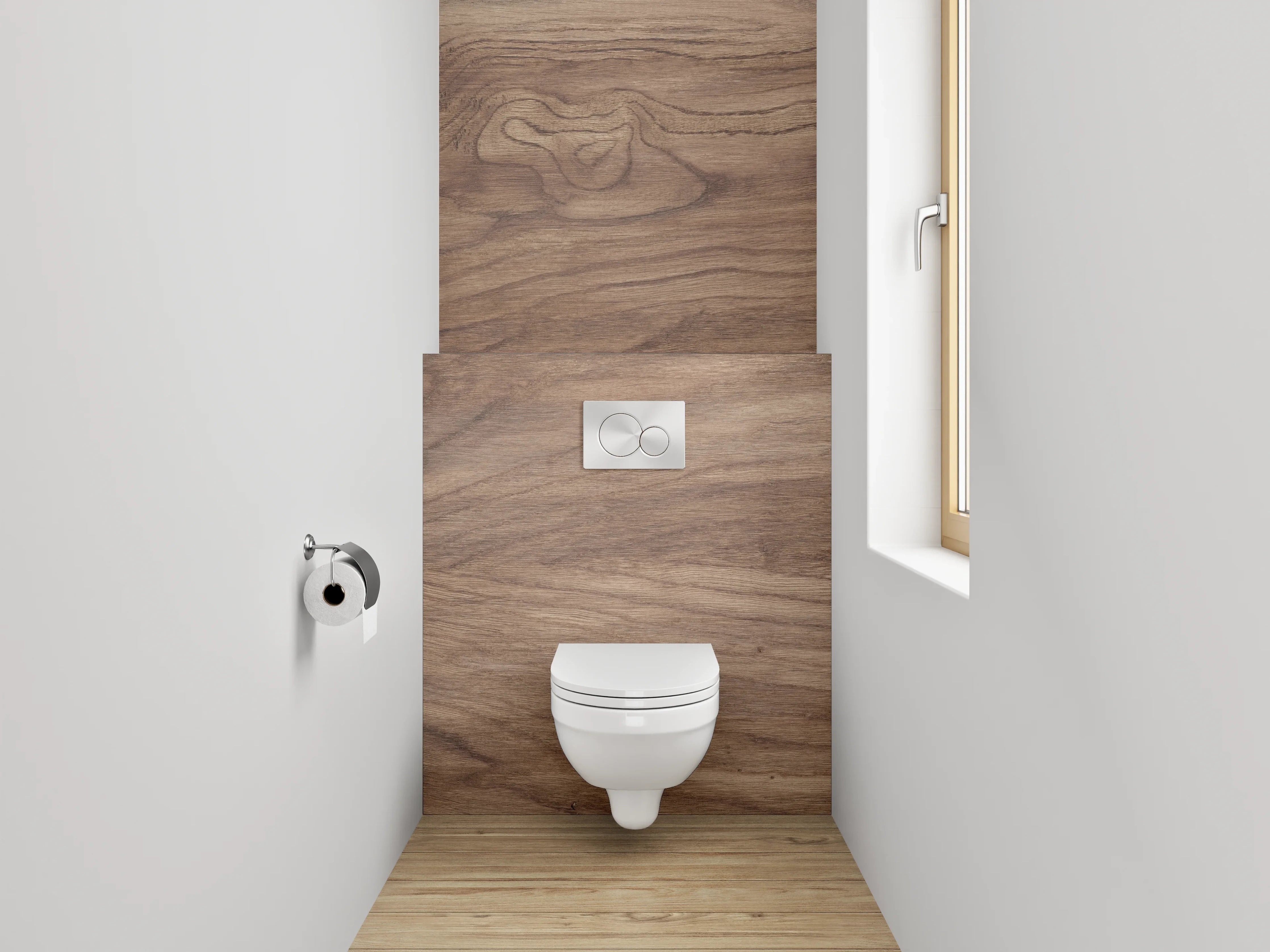 WC-Rückwand - Natürliches Holzdesign für deine Wand