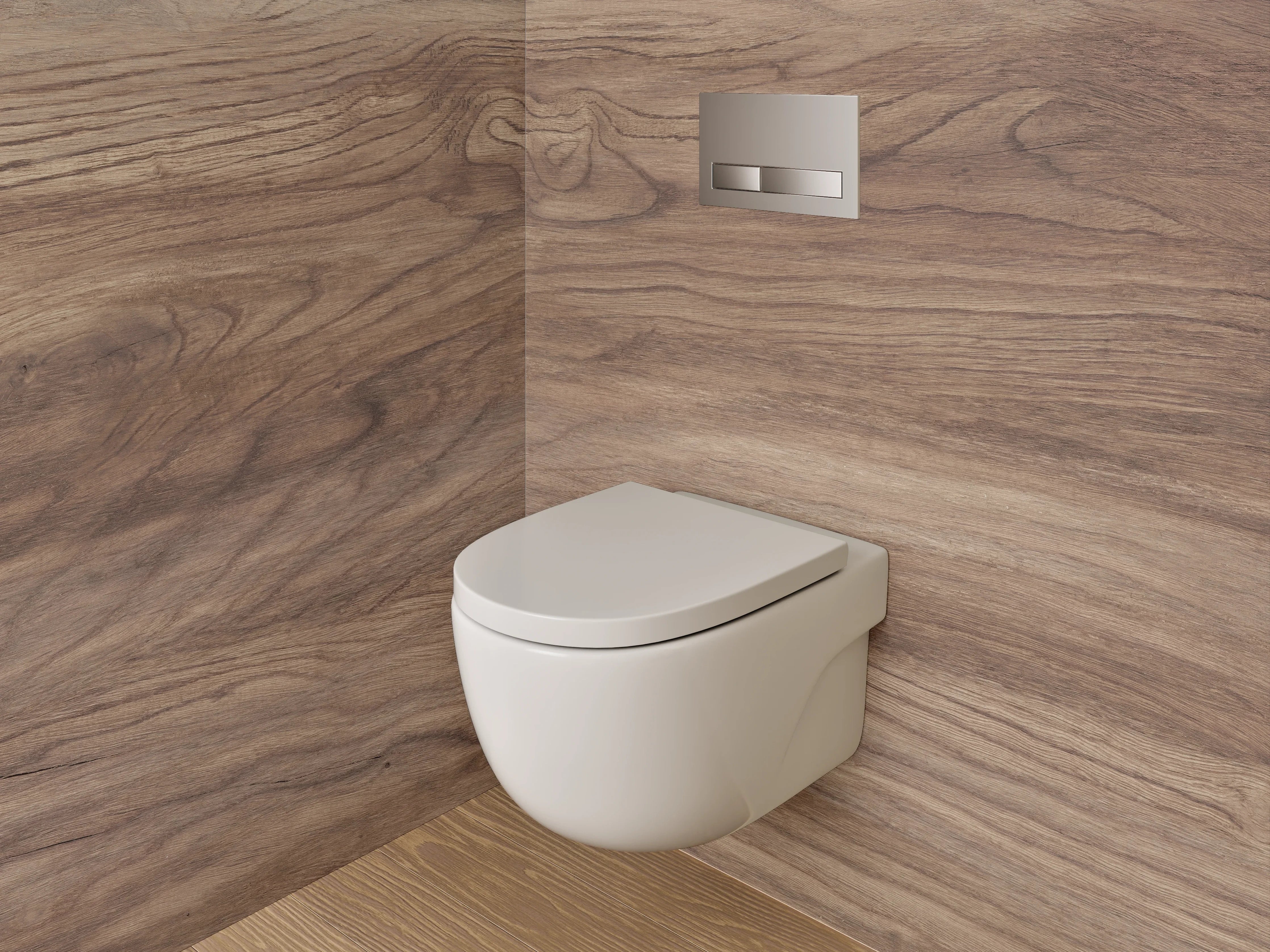 WC-Rückwand - Natürliches Holzdesign für deine Wand