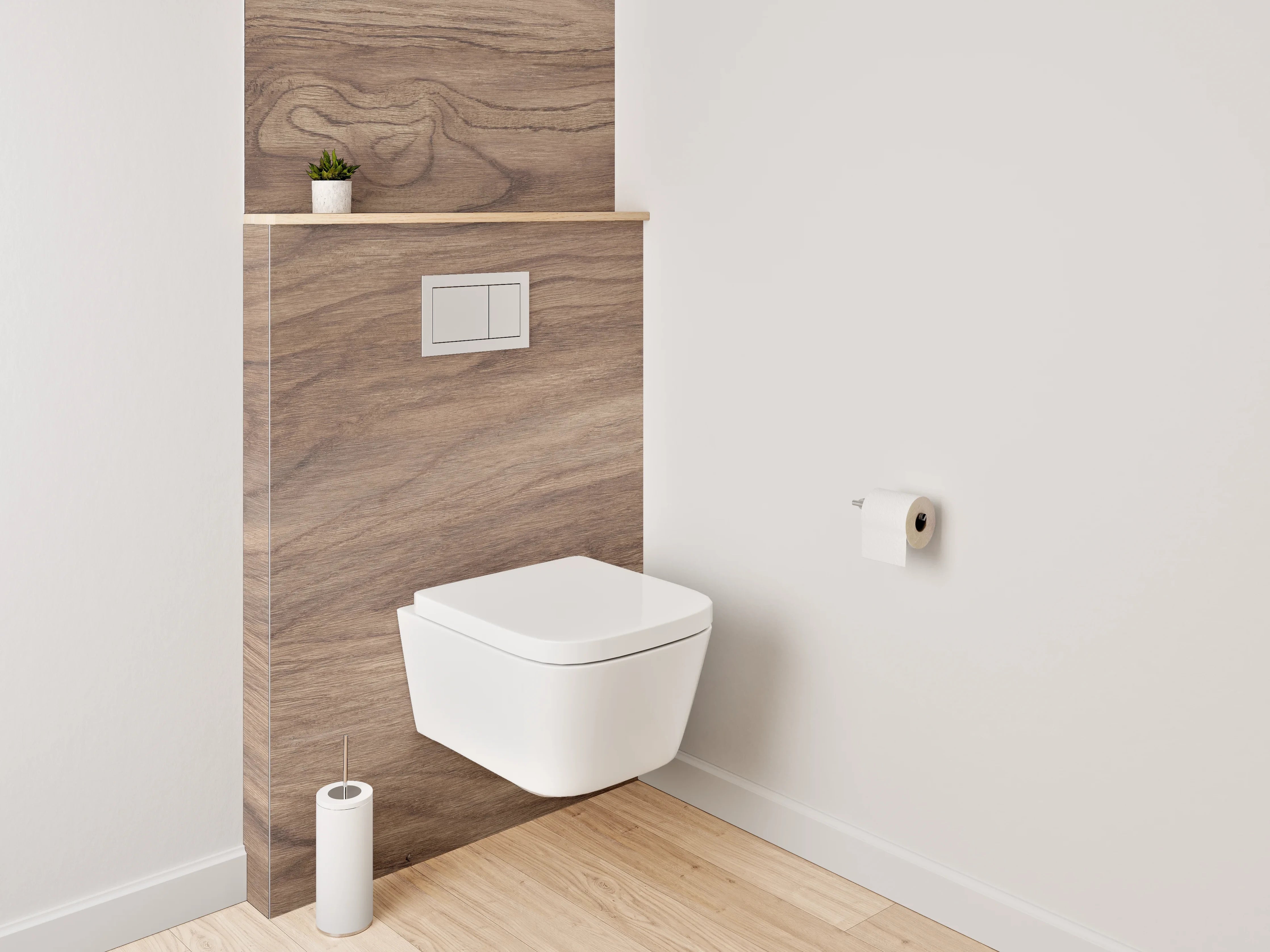 WC-Rückwand - Natürliches Holzdesign für deine Wand