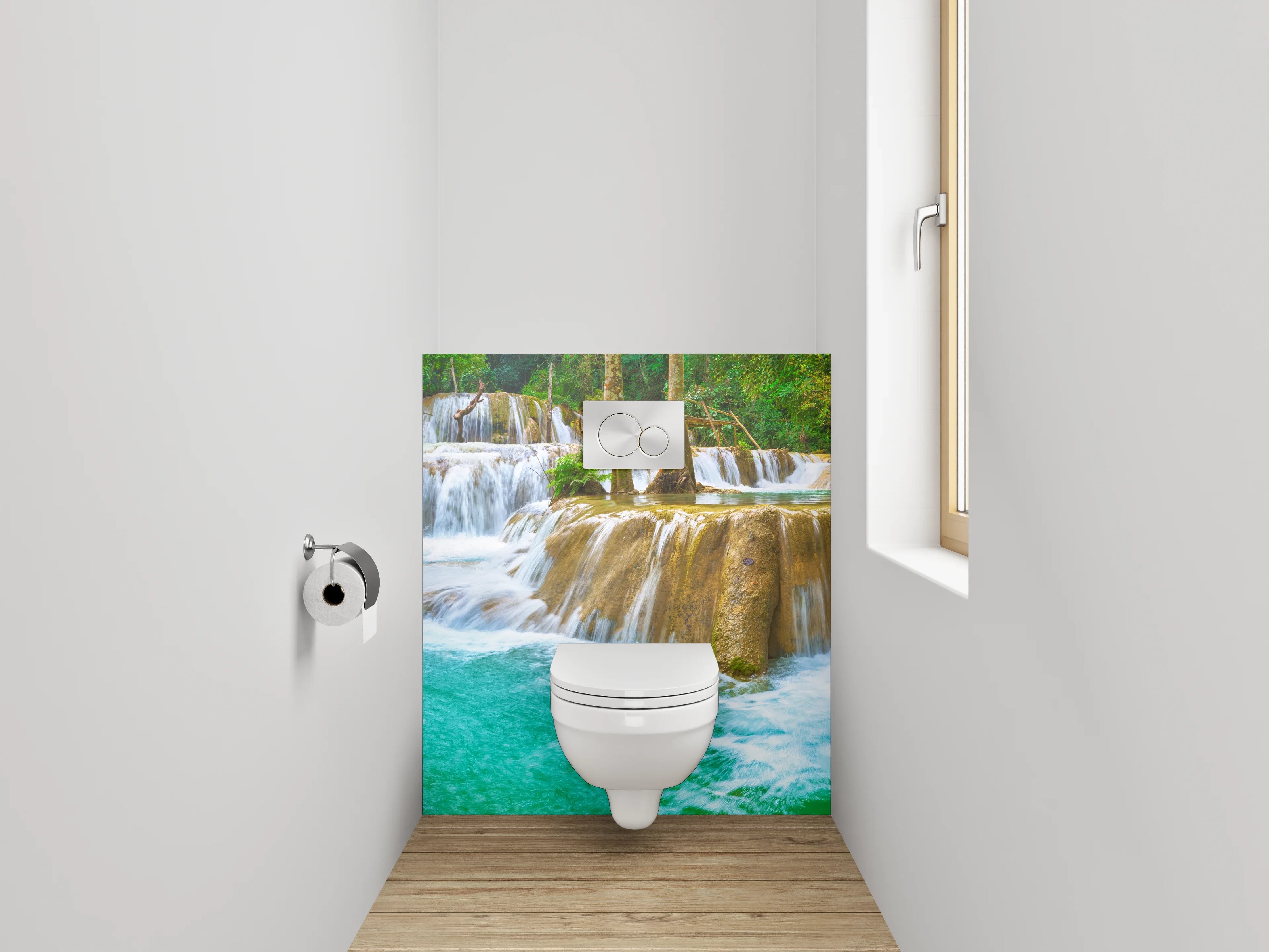 WC-Rückwand - Natur Wasserfall Panorama