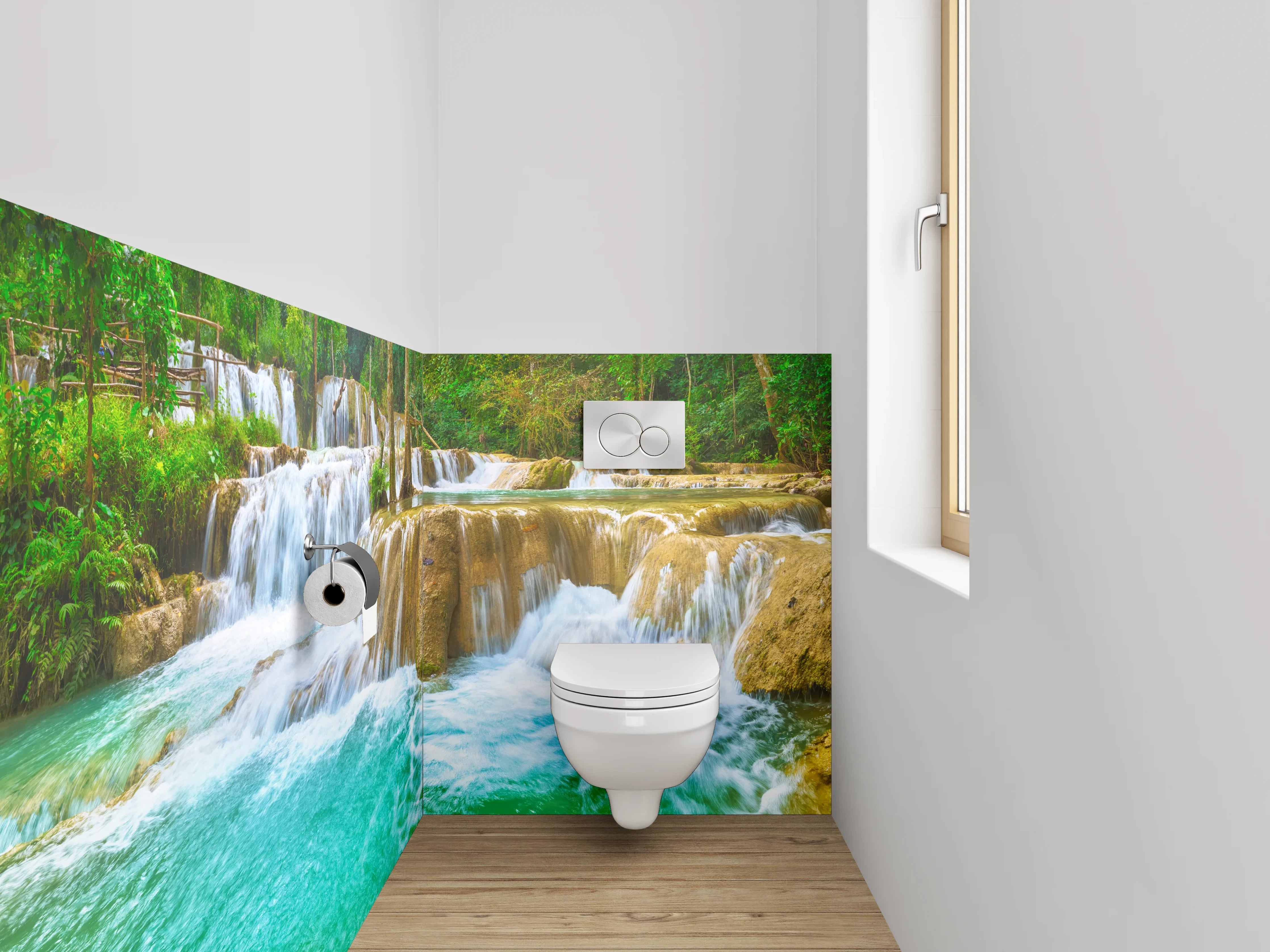 WC-Rückwand - Natur Wasserfall Panorama