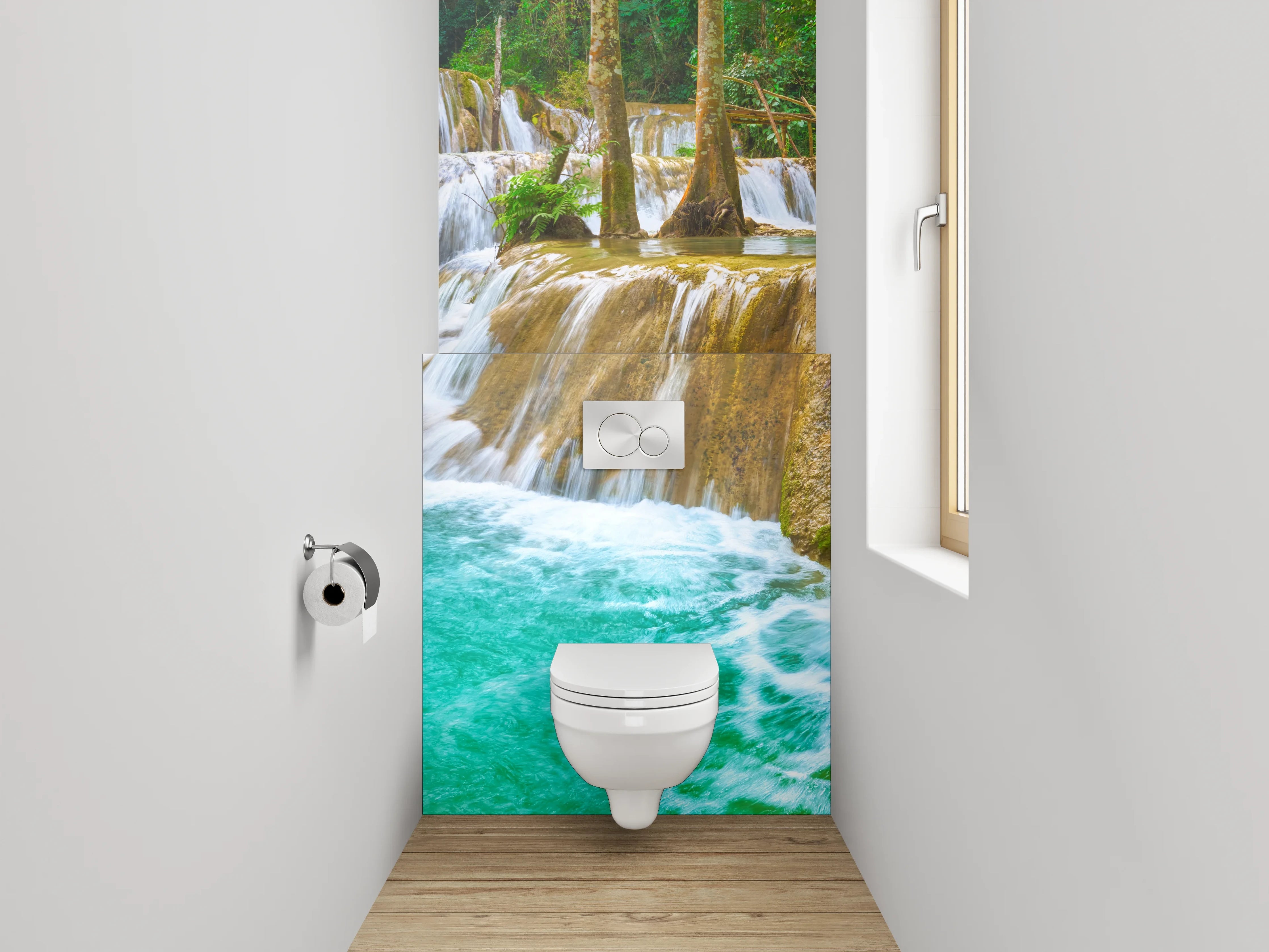 WC-Rückwand - Natur Wasserfall Panorama