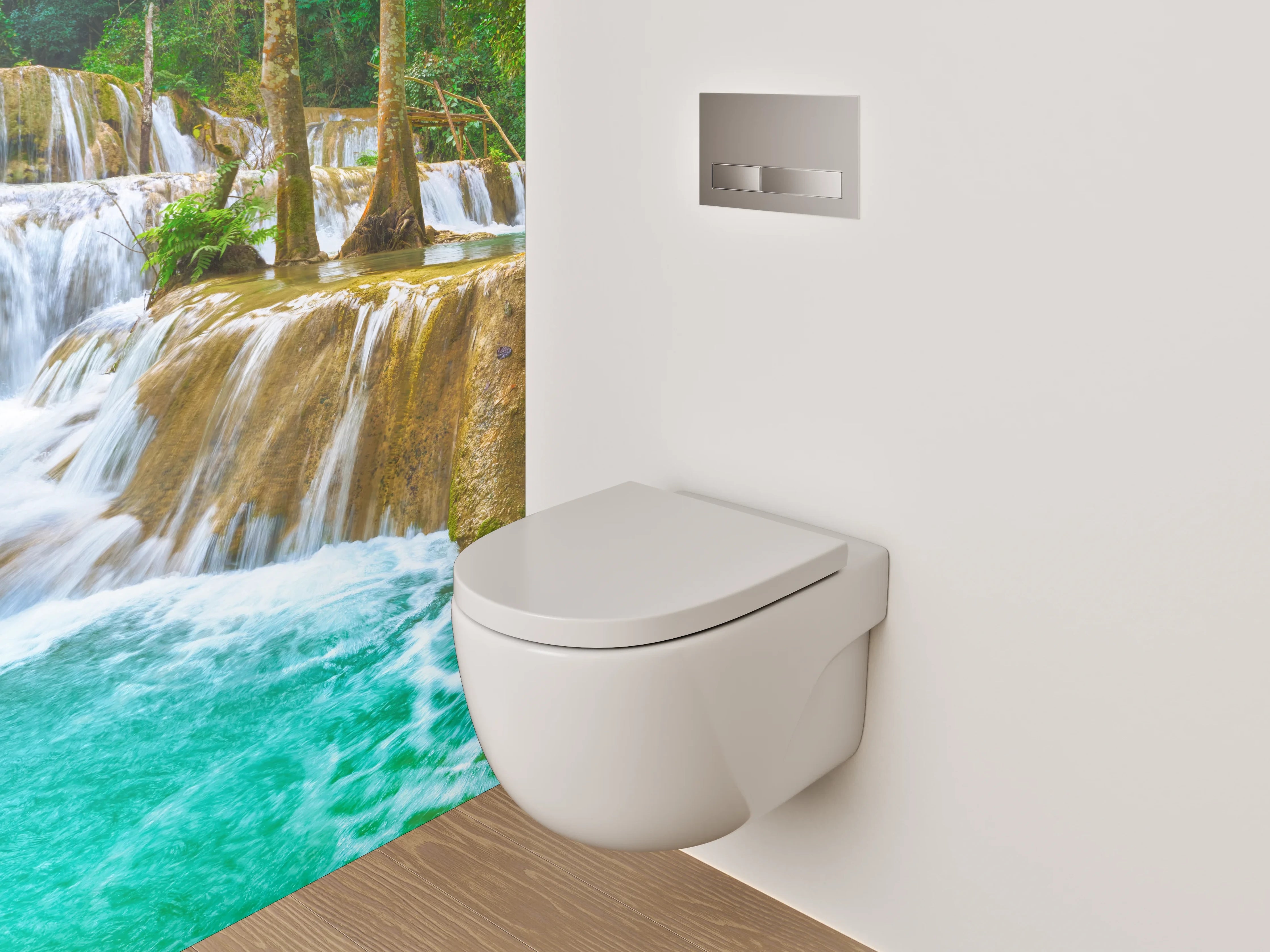 WC-Rückwand - Natur Wasserfall Panorama