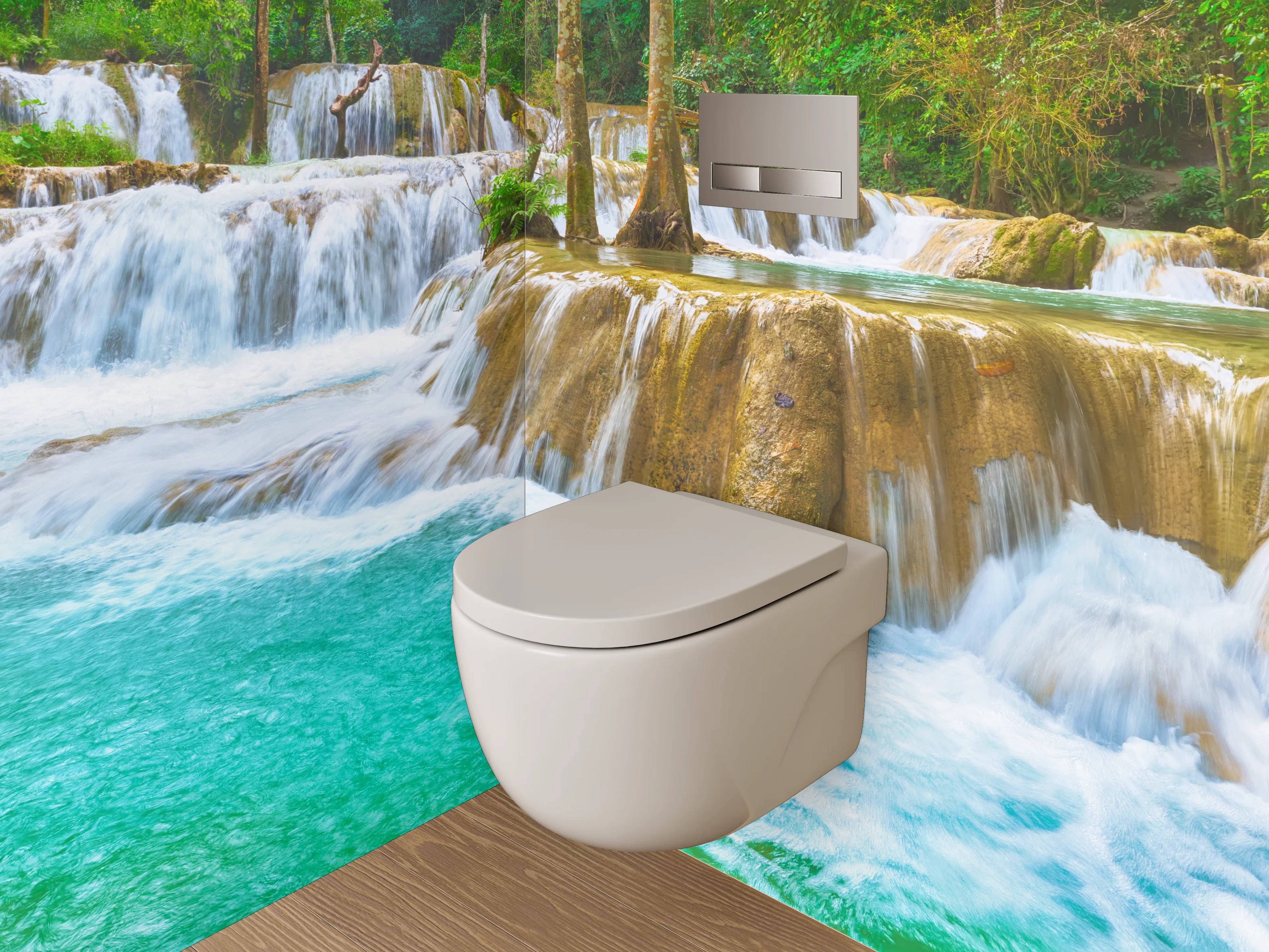 WC-Rückwand - Natur Wasserfall Panorama
