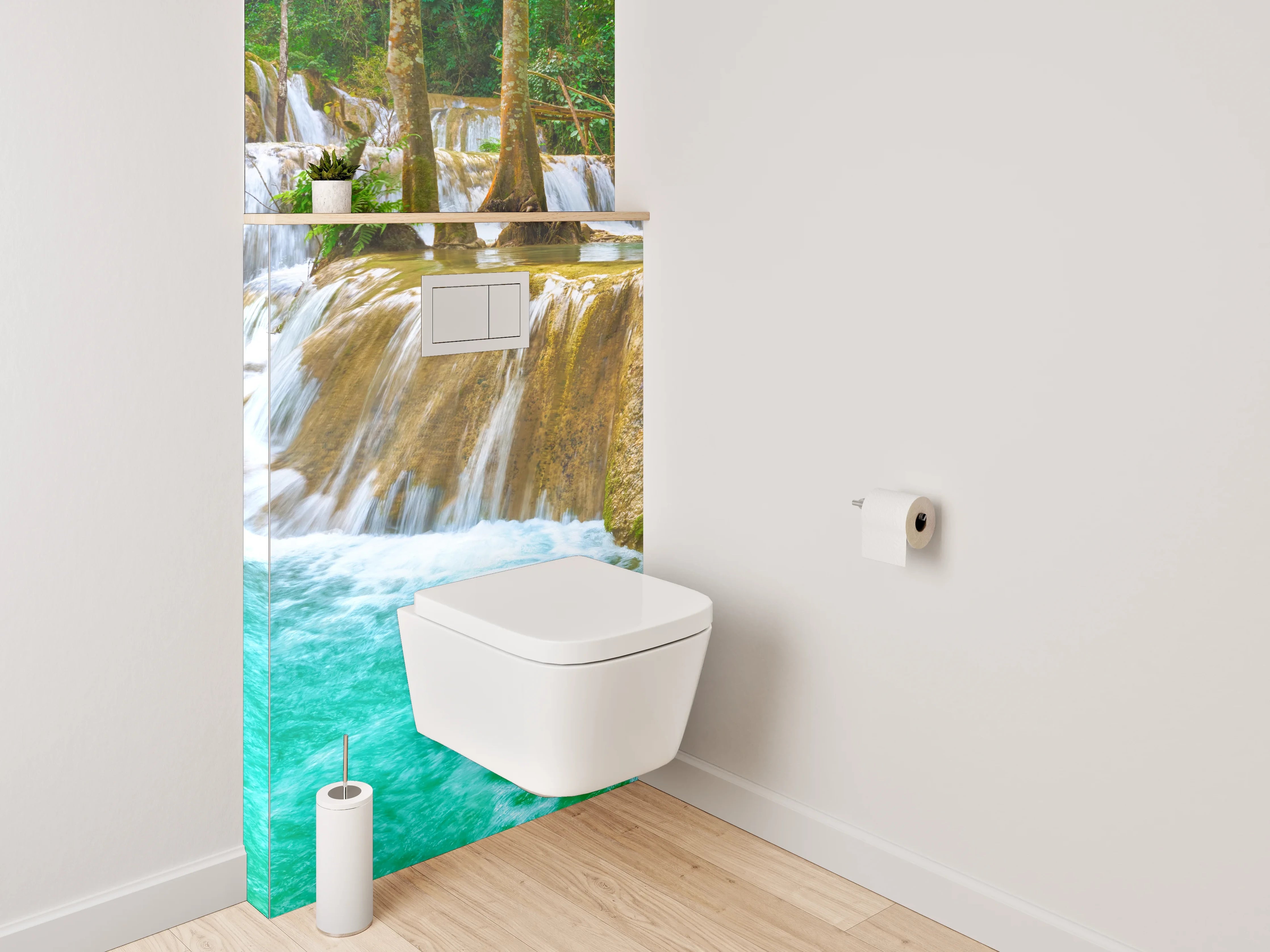 WC-Rückwand - Natur Wasserfall Panorama