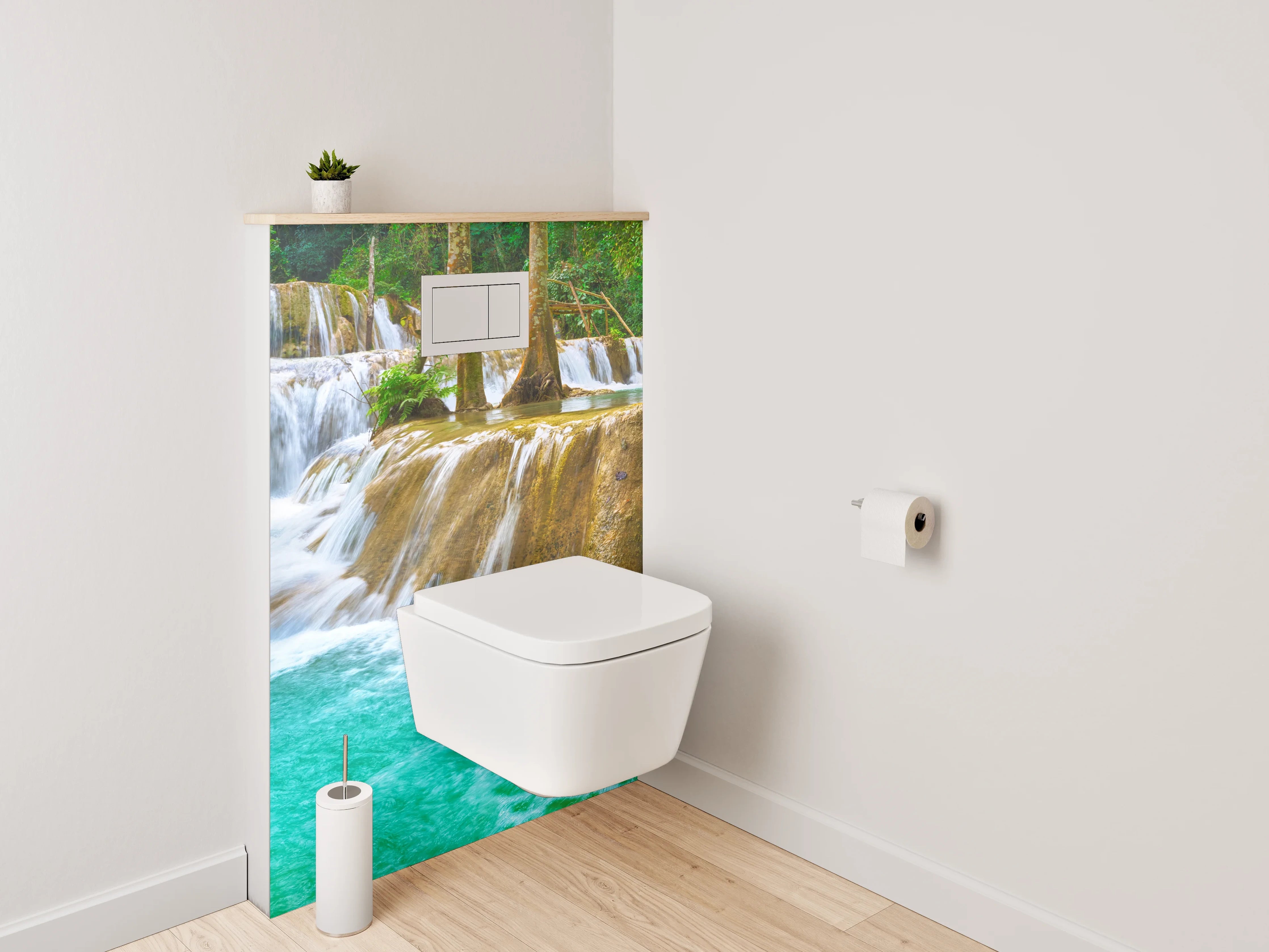 WC-Rückwand - Natur Wasserfall Panorama