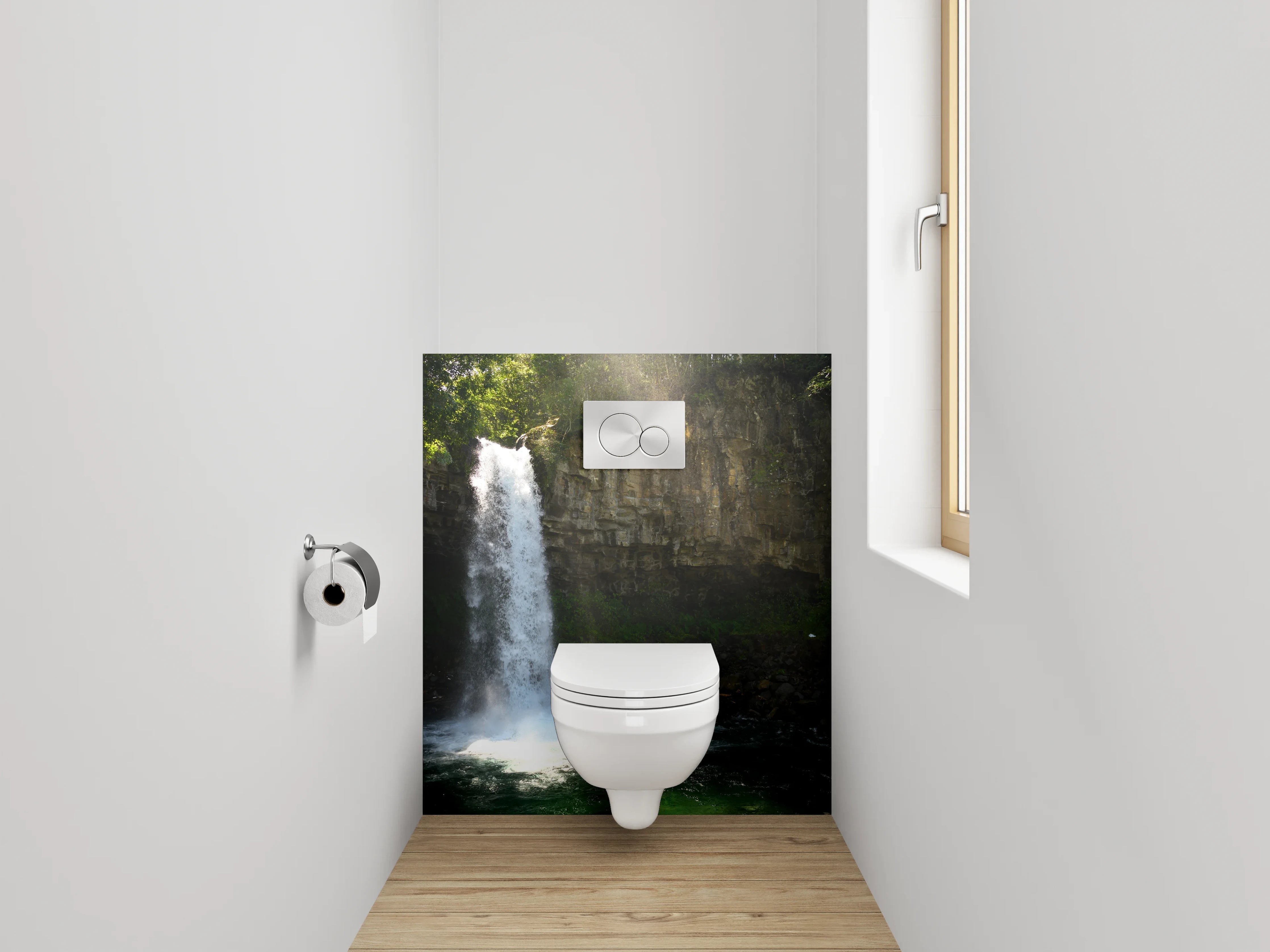 WC-Rückwand - Natur Wasserfall – Frische Oase