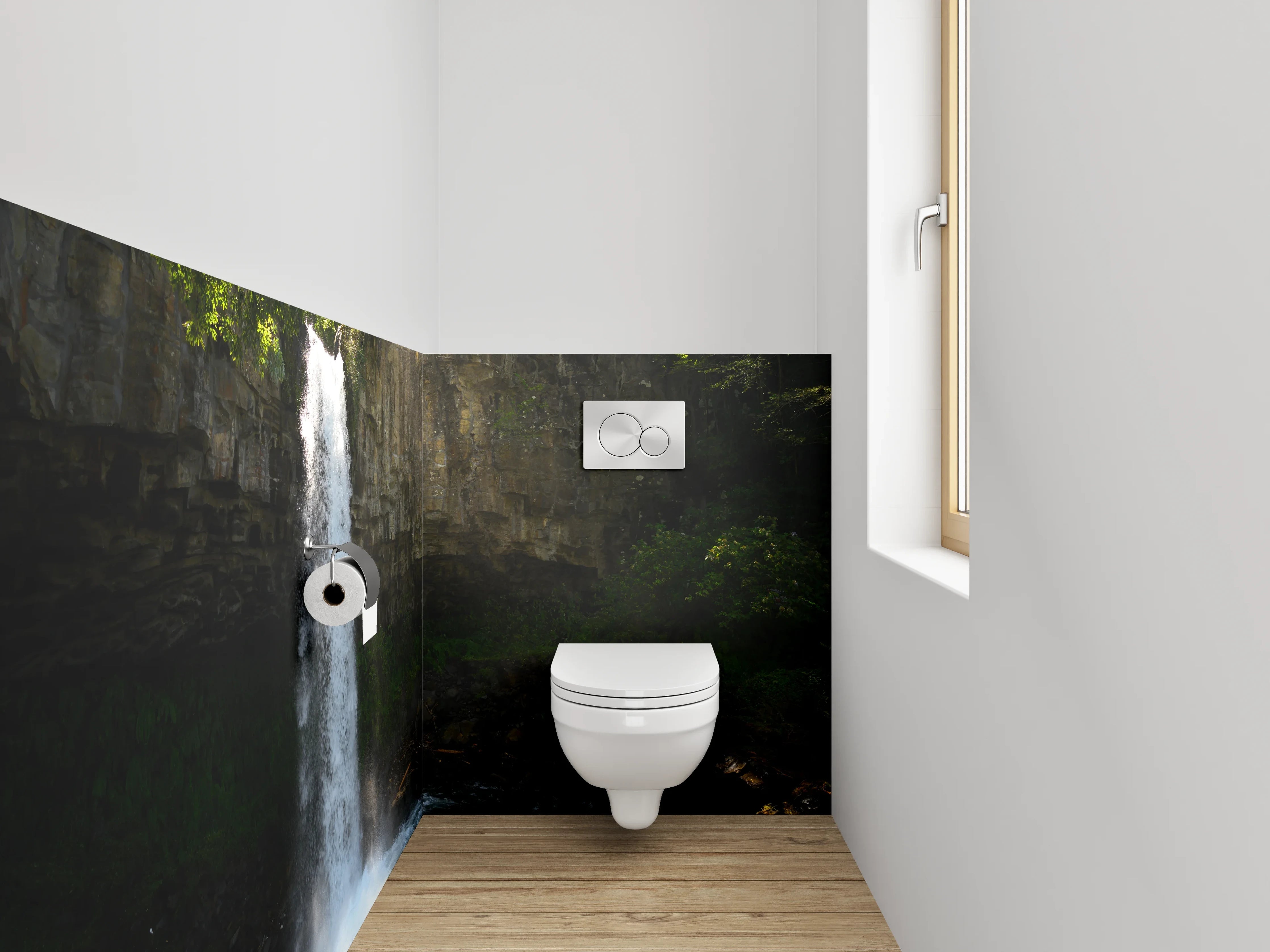 WC-Rückwand - Natur Wasserfall – Frische Oase