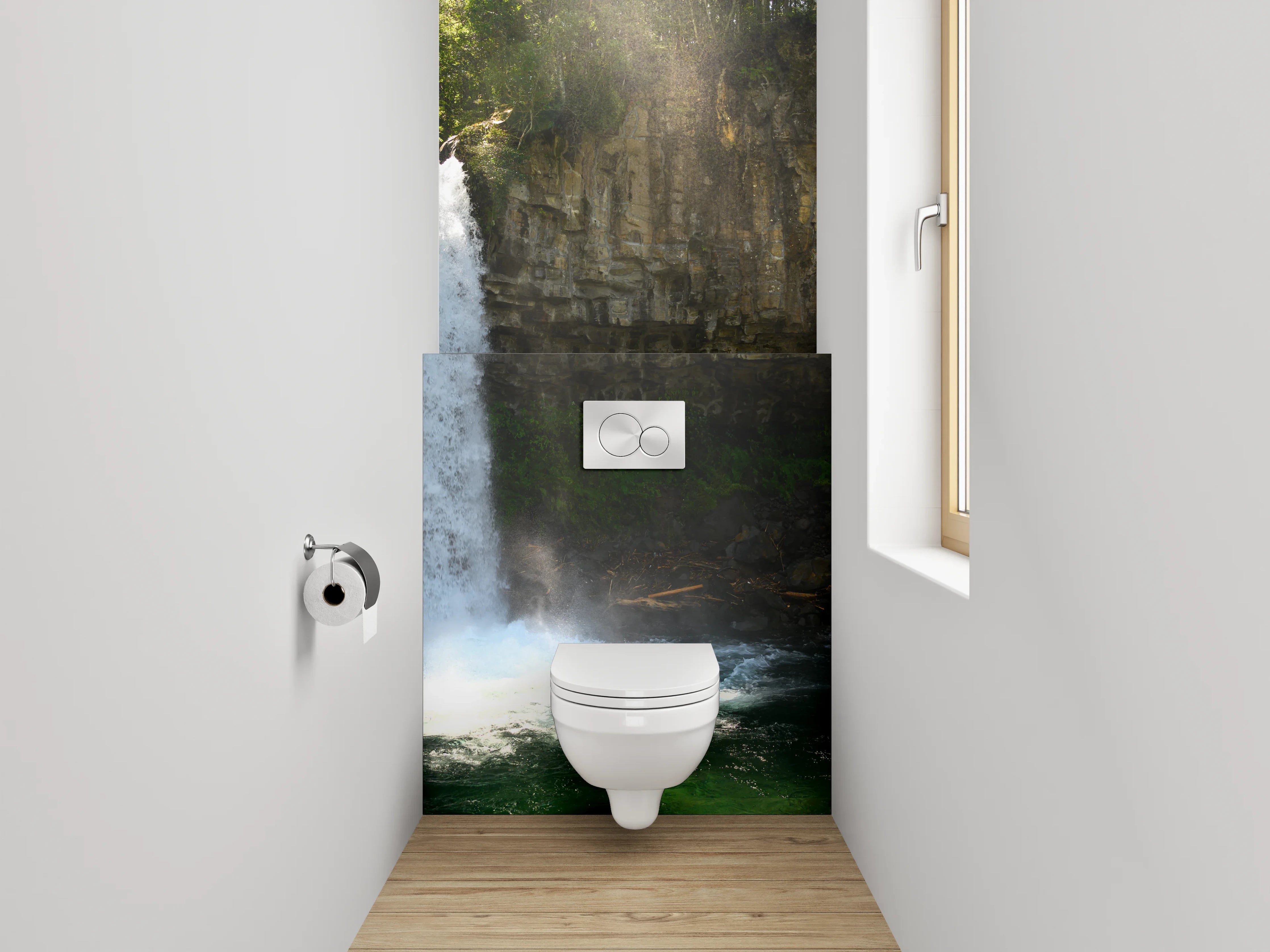 WC-Rückwand - Natur Wasserfall – Frische Oase