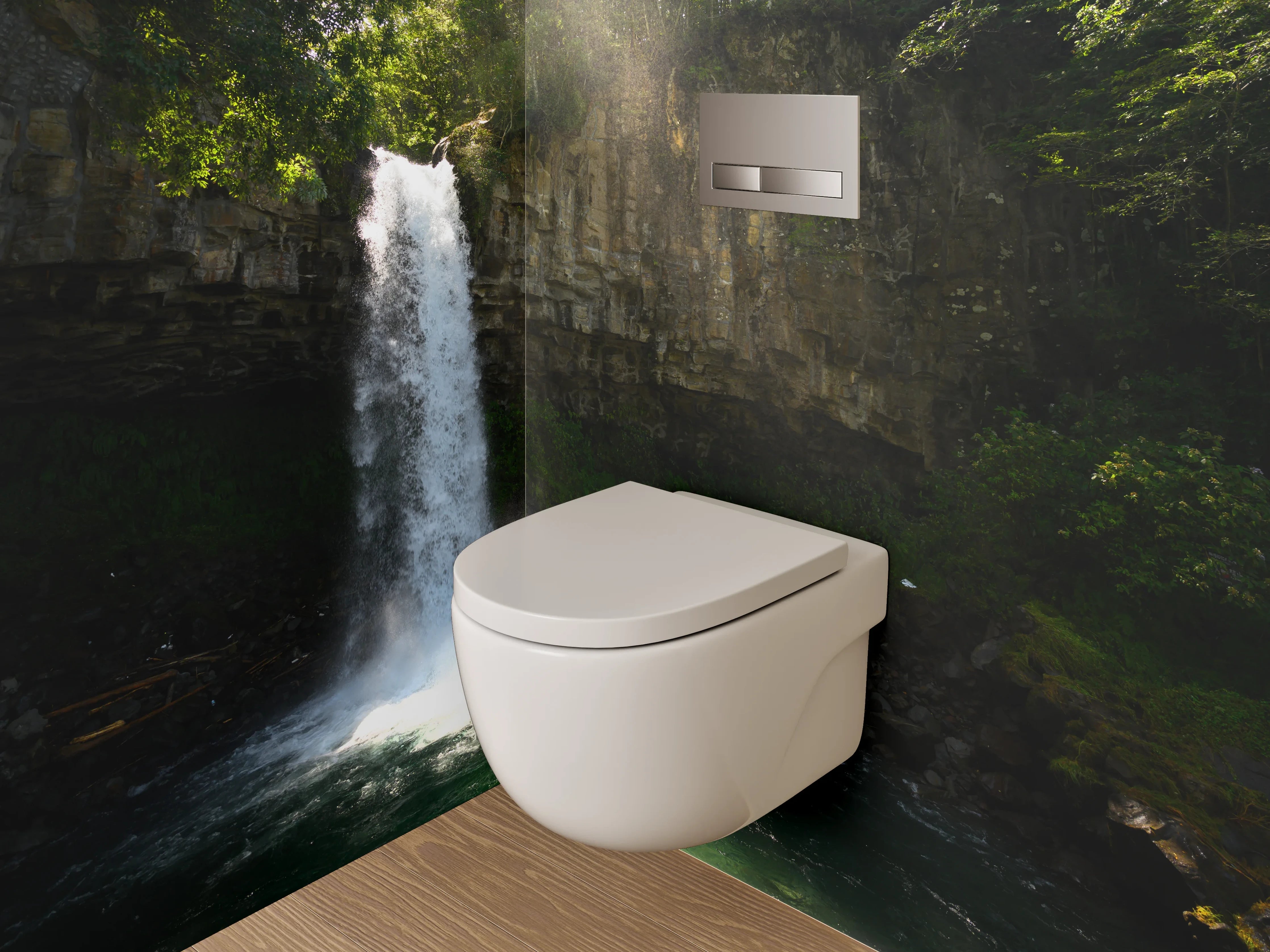 WC-Rückwand - Natur Wasserfall – Frische Oase