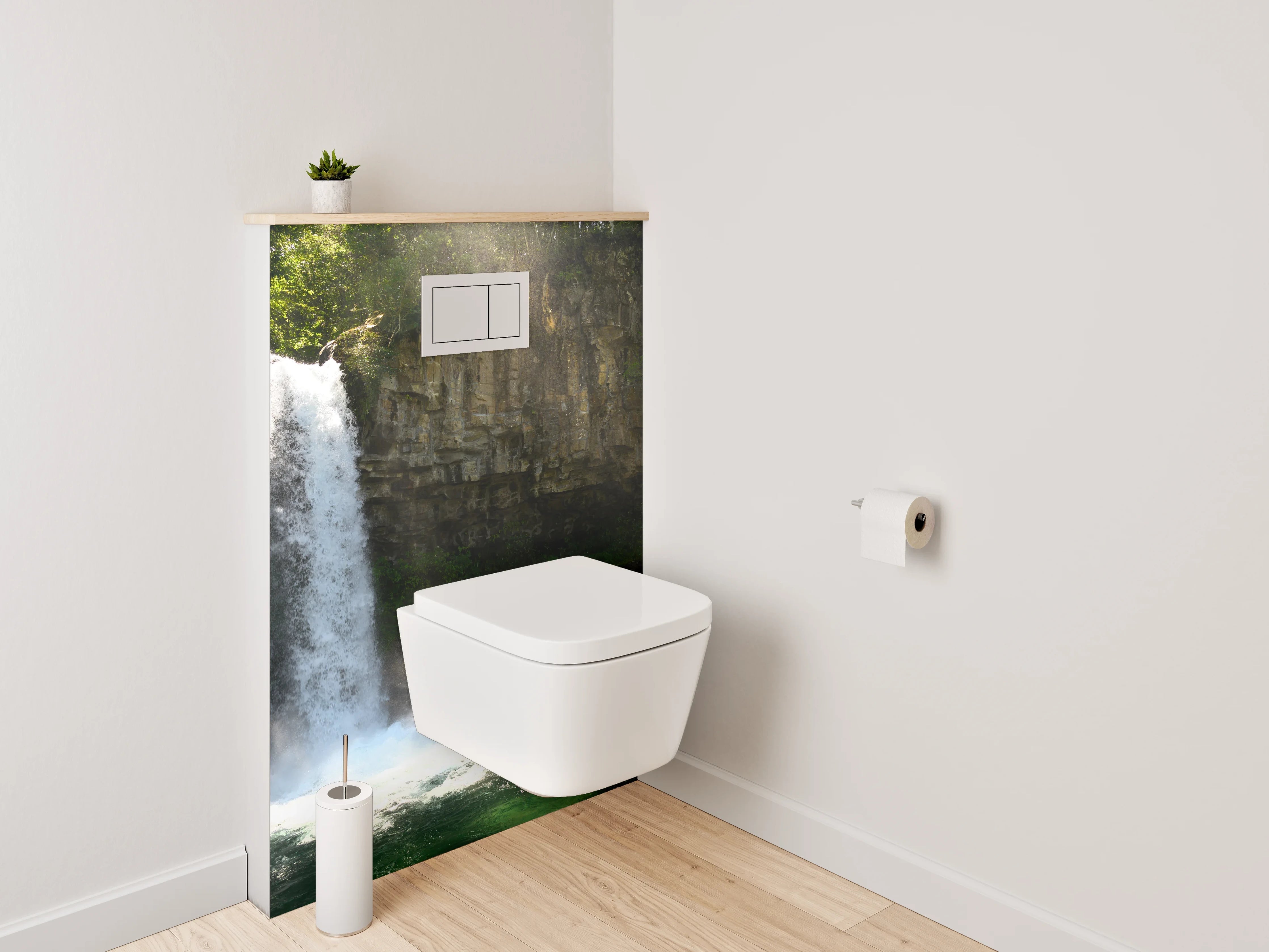 WC-Rückwand - Natur Wasserfall – Frische Oase