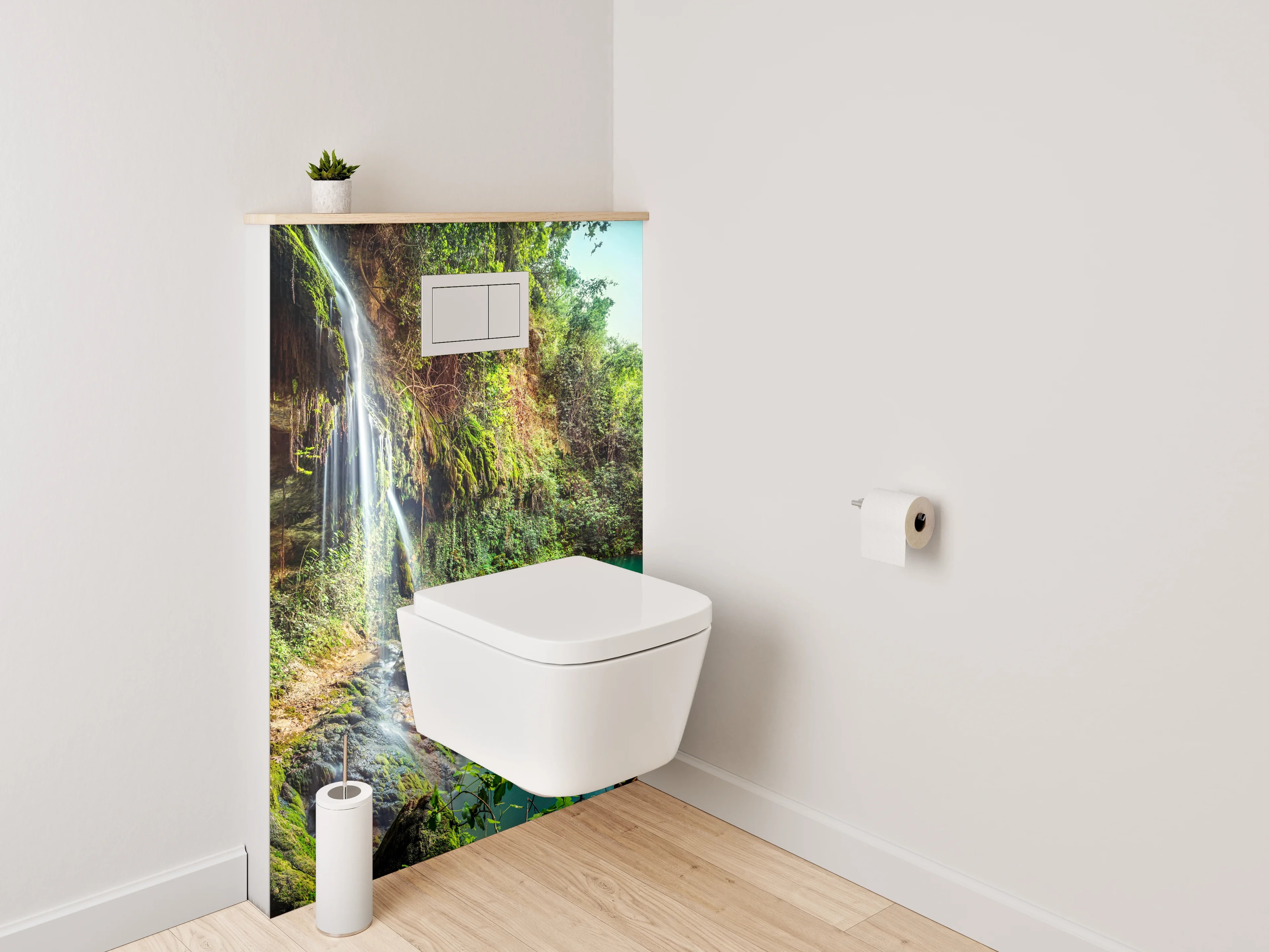 WC-Rückwand - Natur Wasserfall am türkisgrünen See