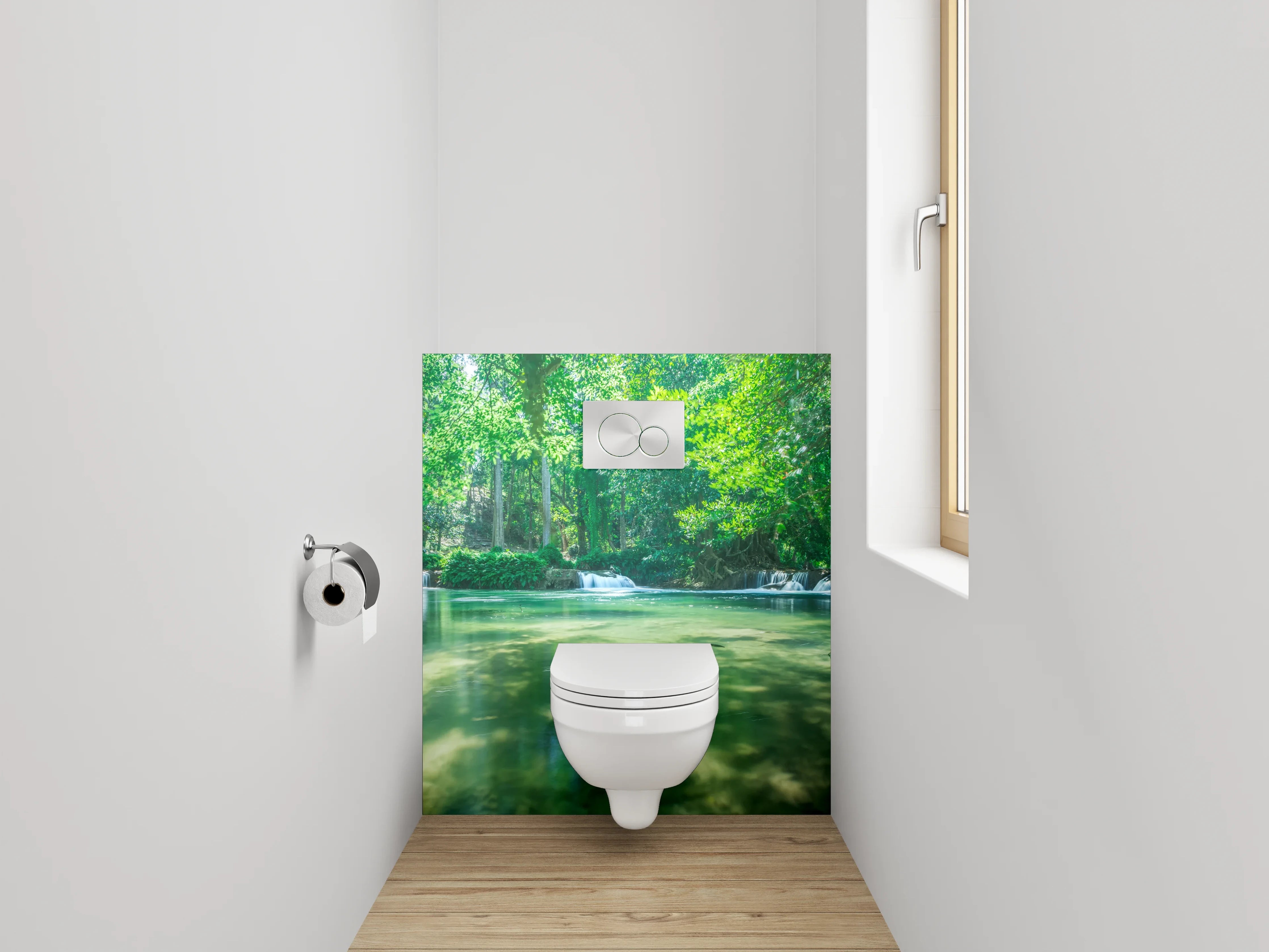 WC-Rückwand - Natur Wasserfall grüne Idylle